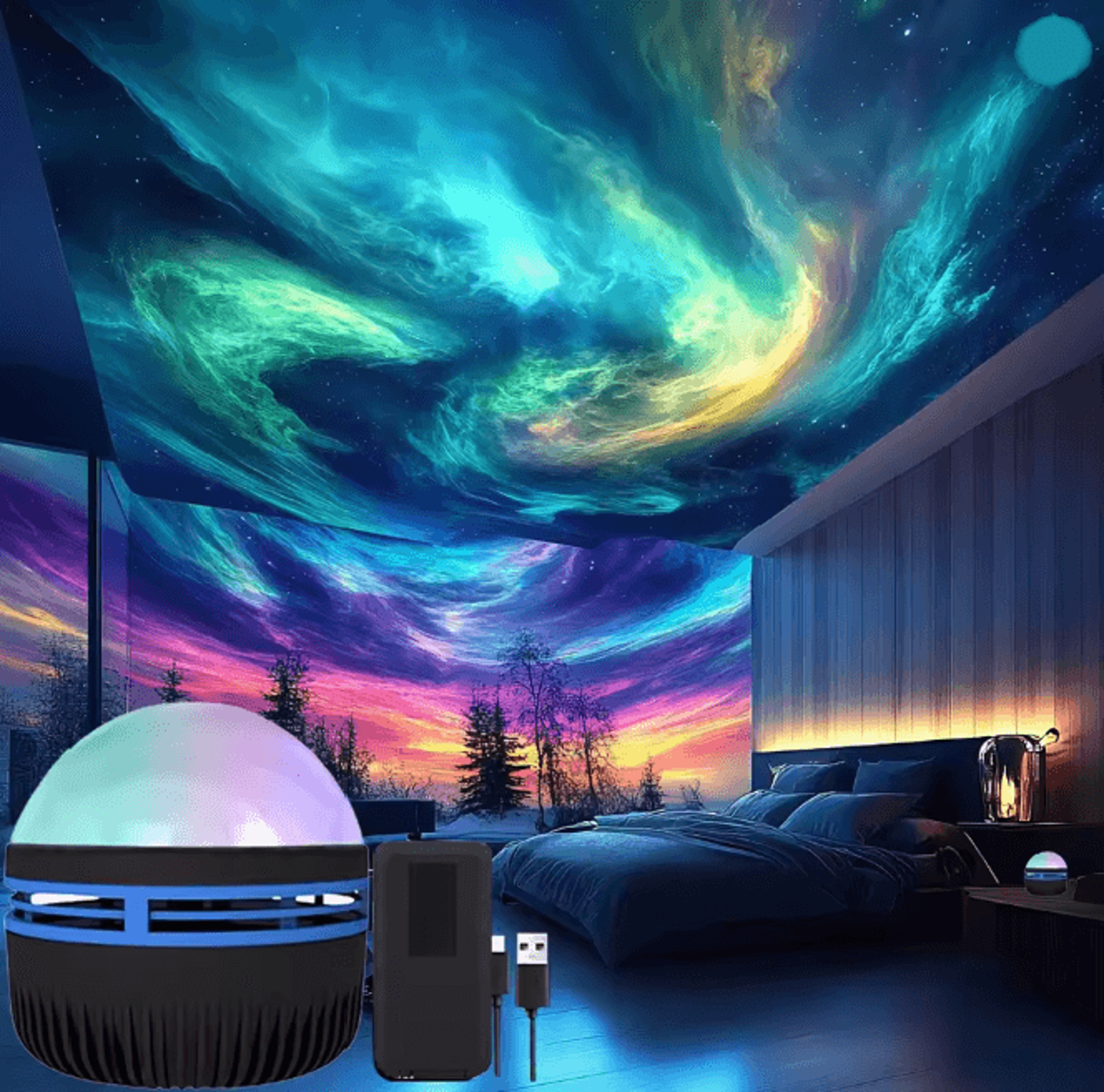 Northern Lights Aurora Projection Lamp 1