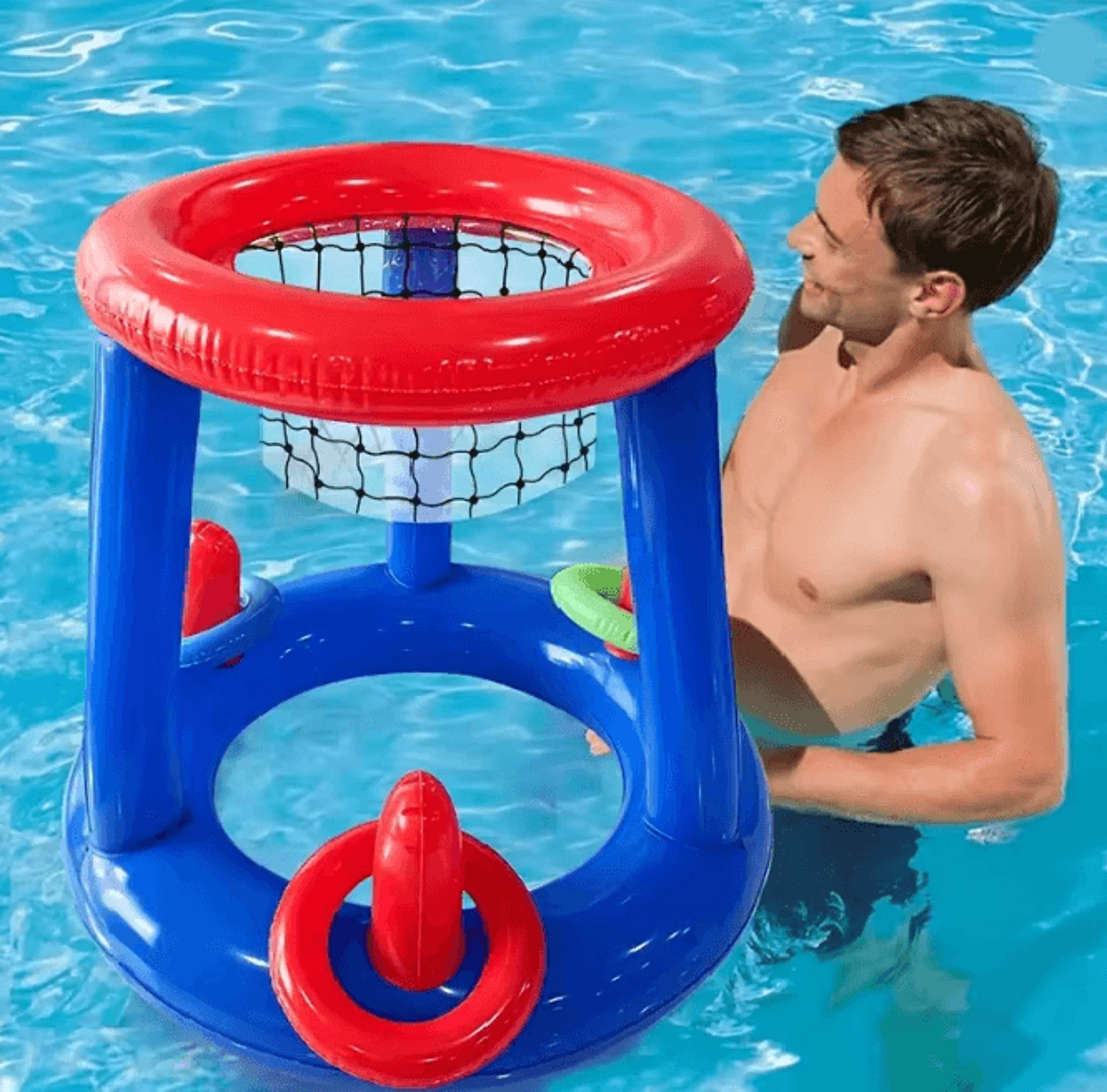Inflatable Water Basketball Hoop For Pools And Outdoor Play 3