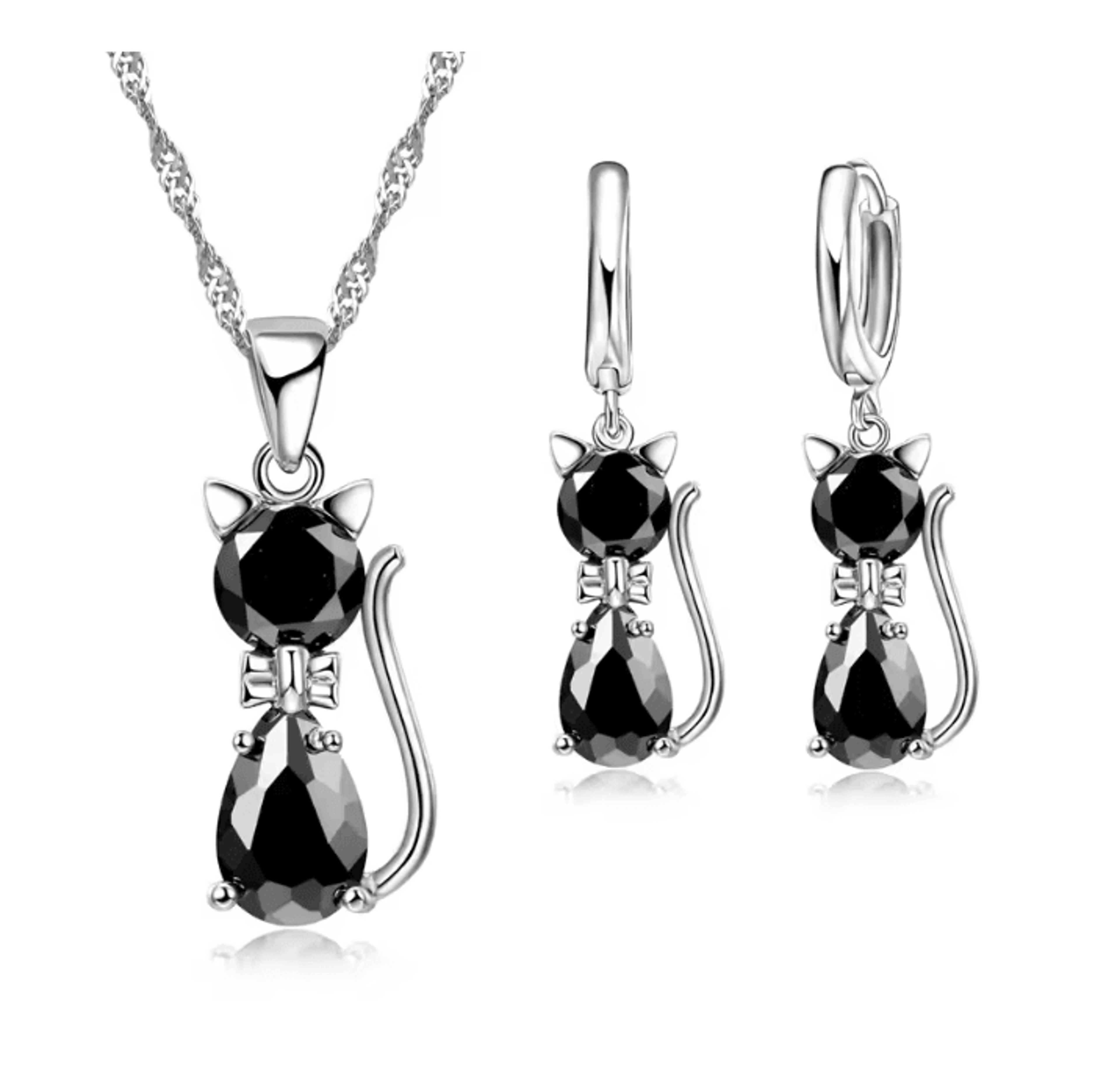 LunaSpark Cat Charm Jewelry Set 0