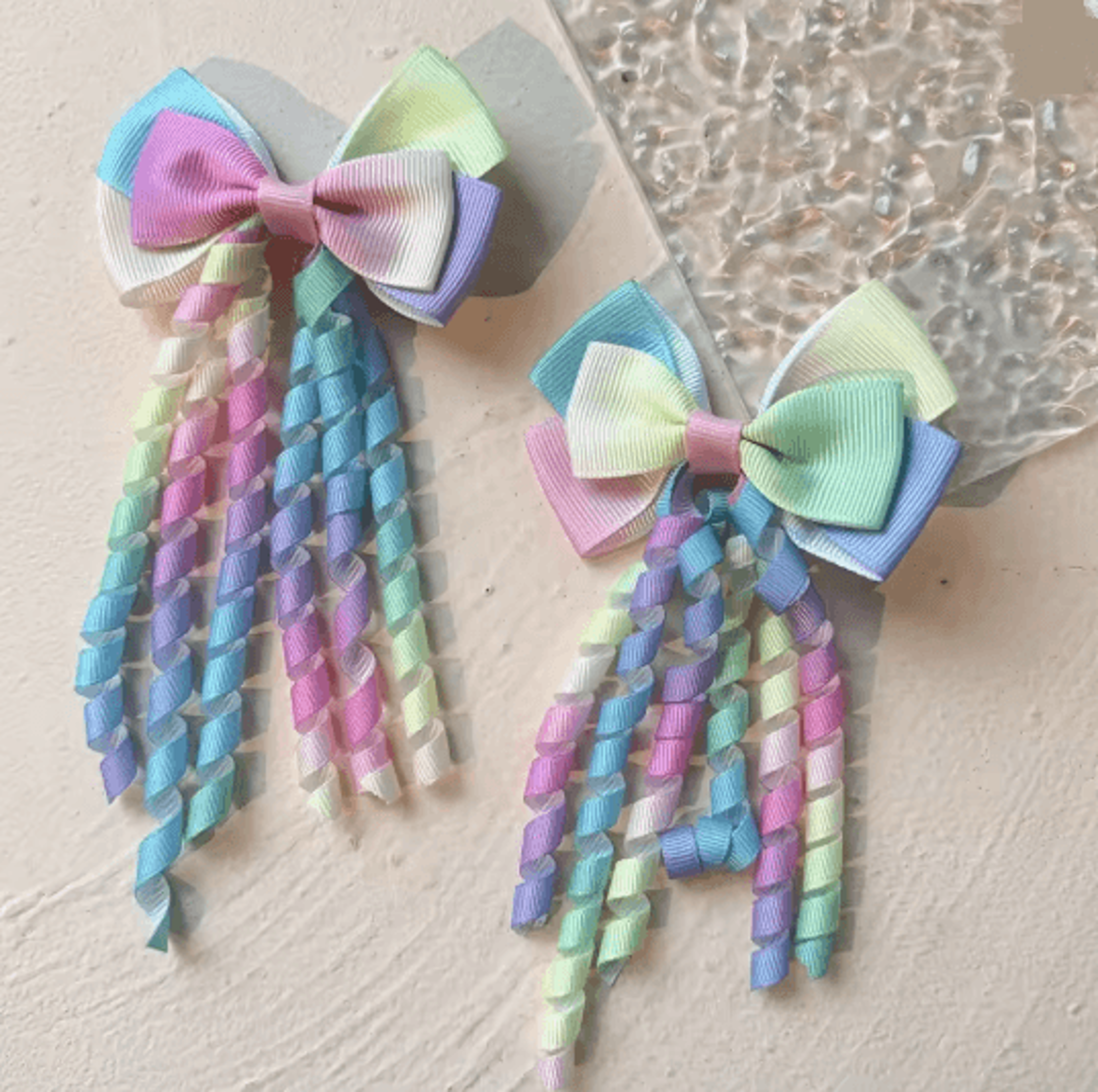 Colorful Bow Tassel Hair Clip Set For Kids 4