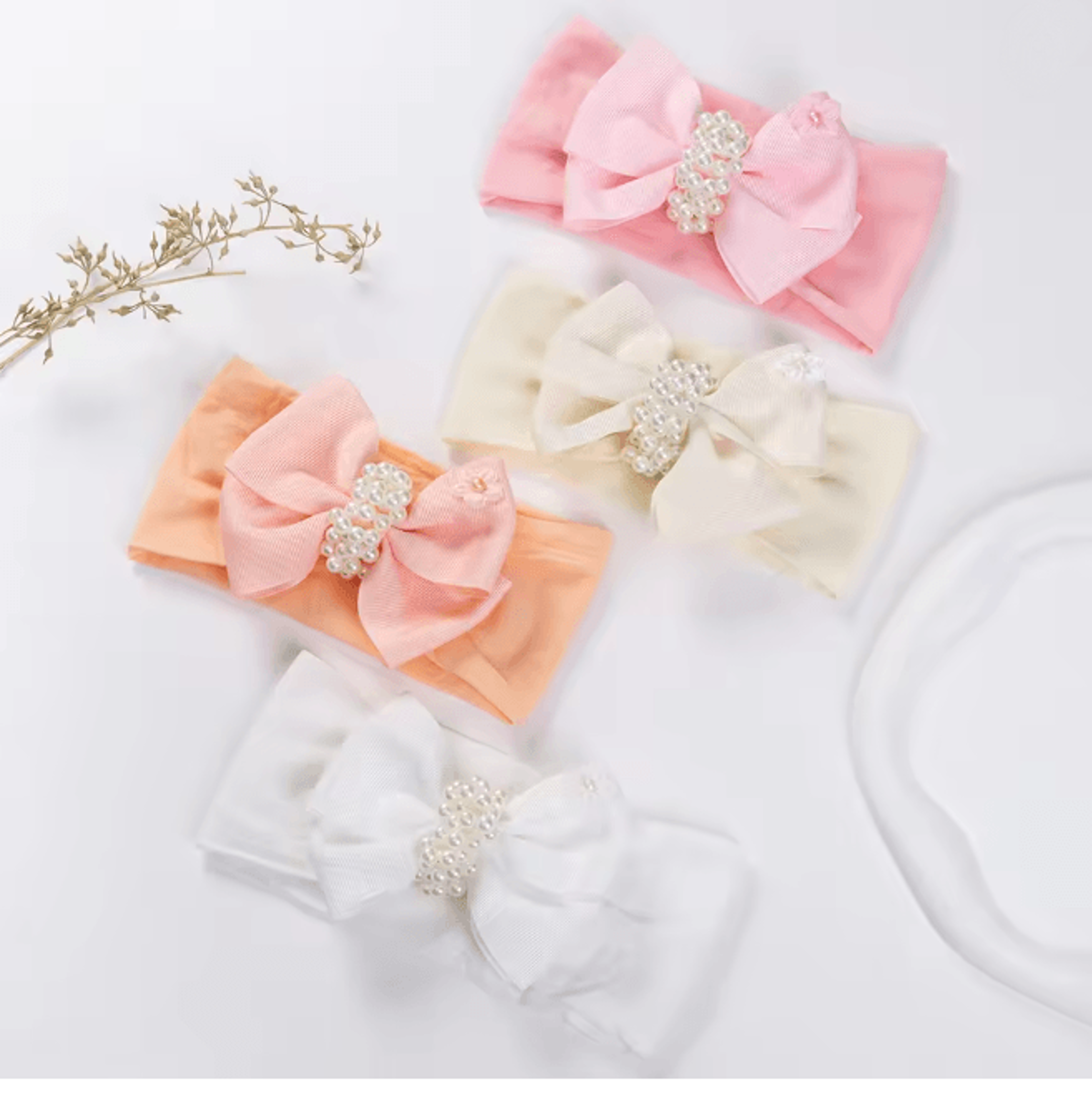 Soft Pearl Knot Baby Headband 0