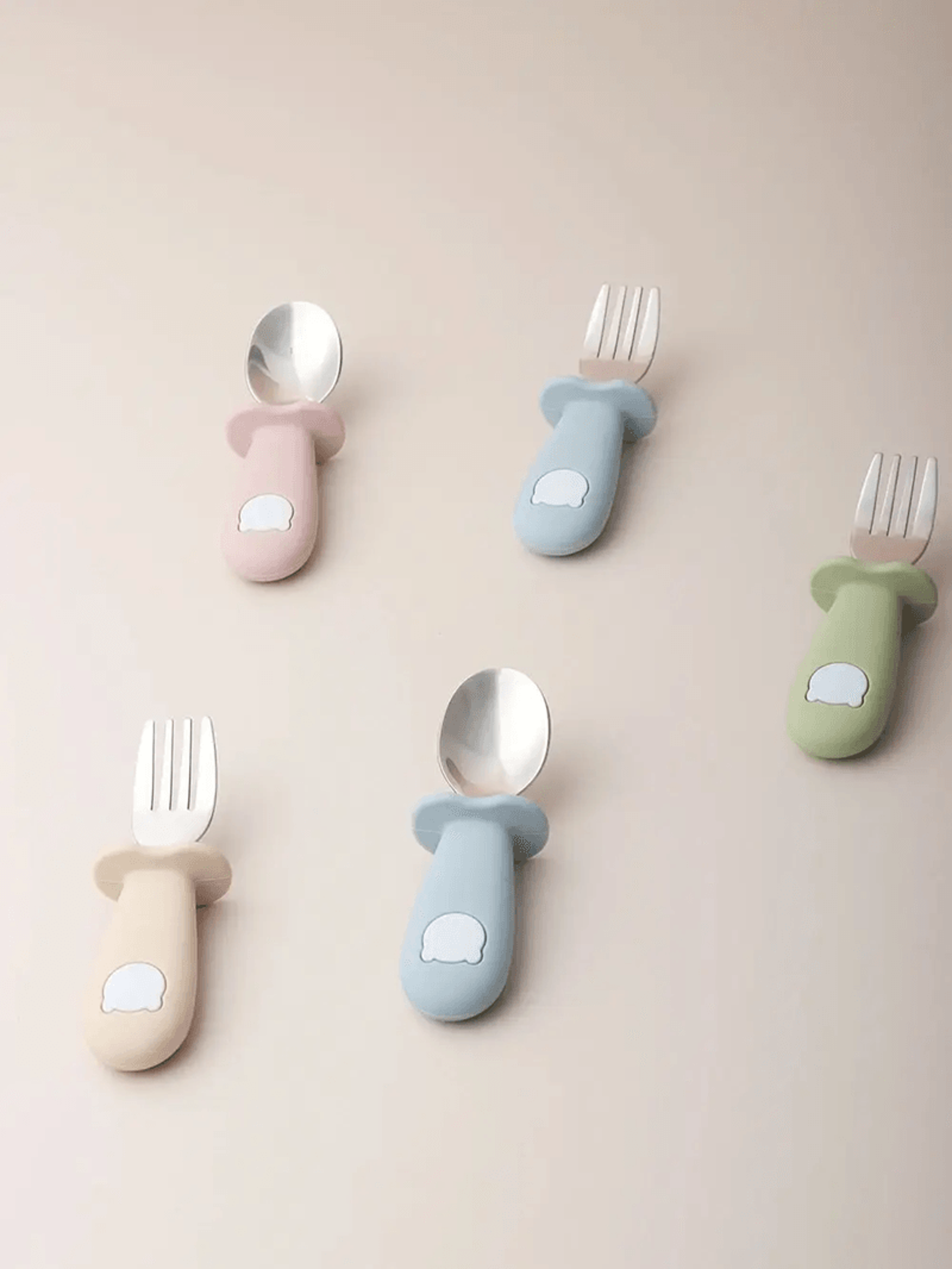 Baby Panda Silicone Spoon And Fork Stainless Steel Feeding Set 1