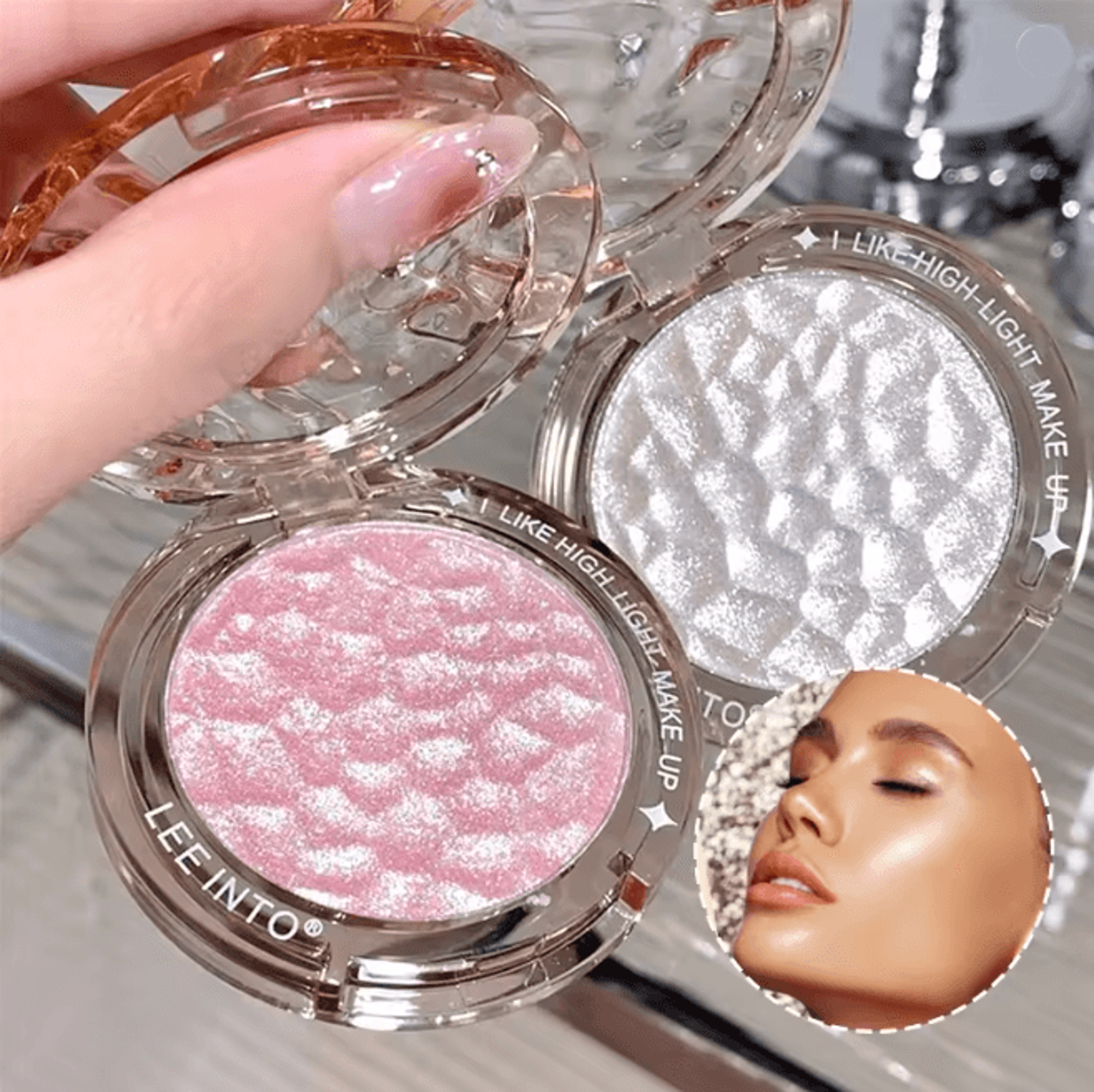High Gloss Highlight And Contour Powder Palette Natural Glow 3