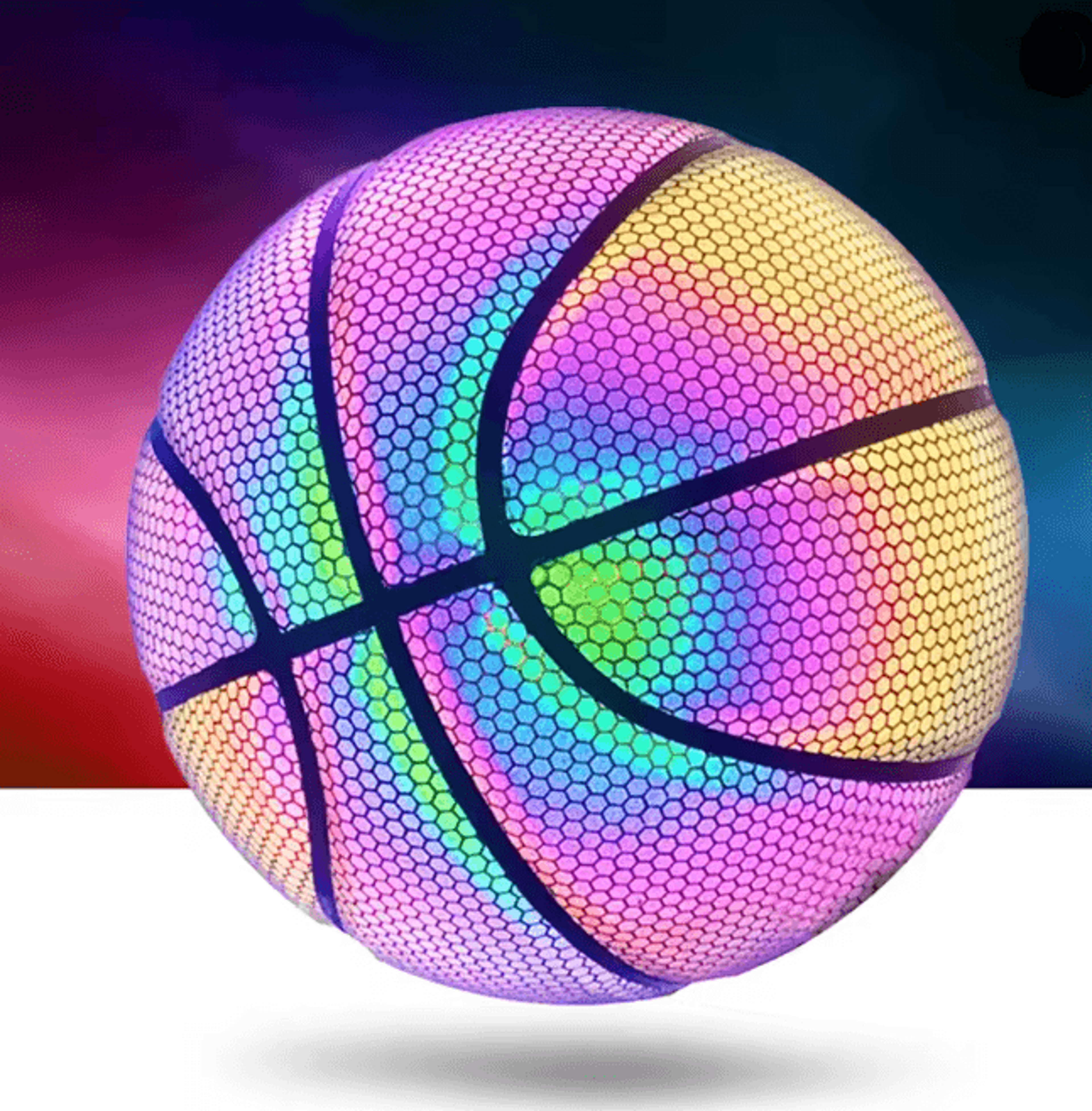 Reflective Colorful Basketball For Night Play And Decorative Fun 3