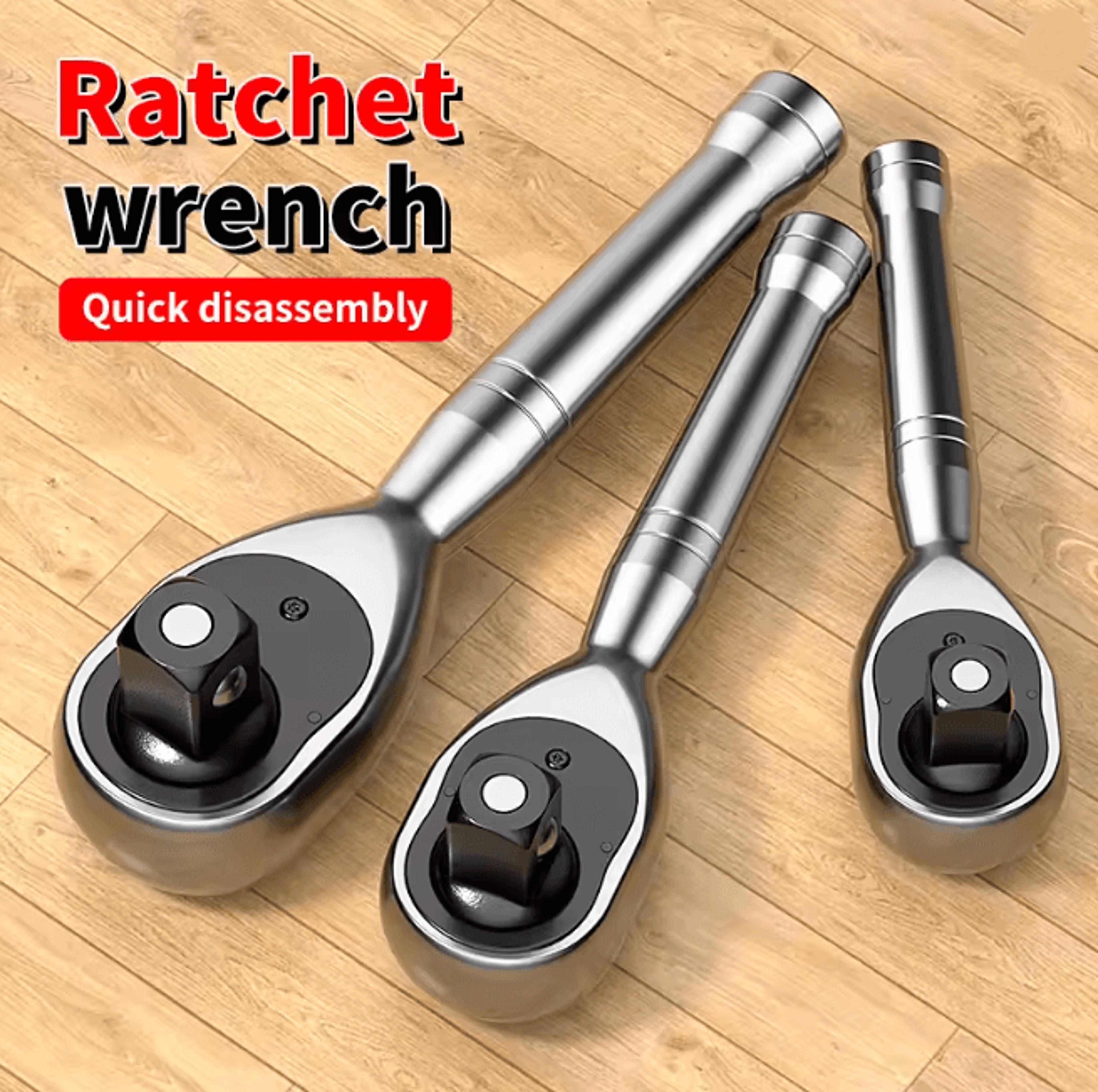 TorqueFlex Compact Dual Size Ratchet Wrench Short Handle Tool 0