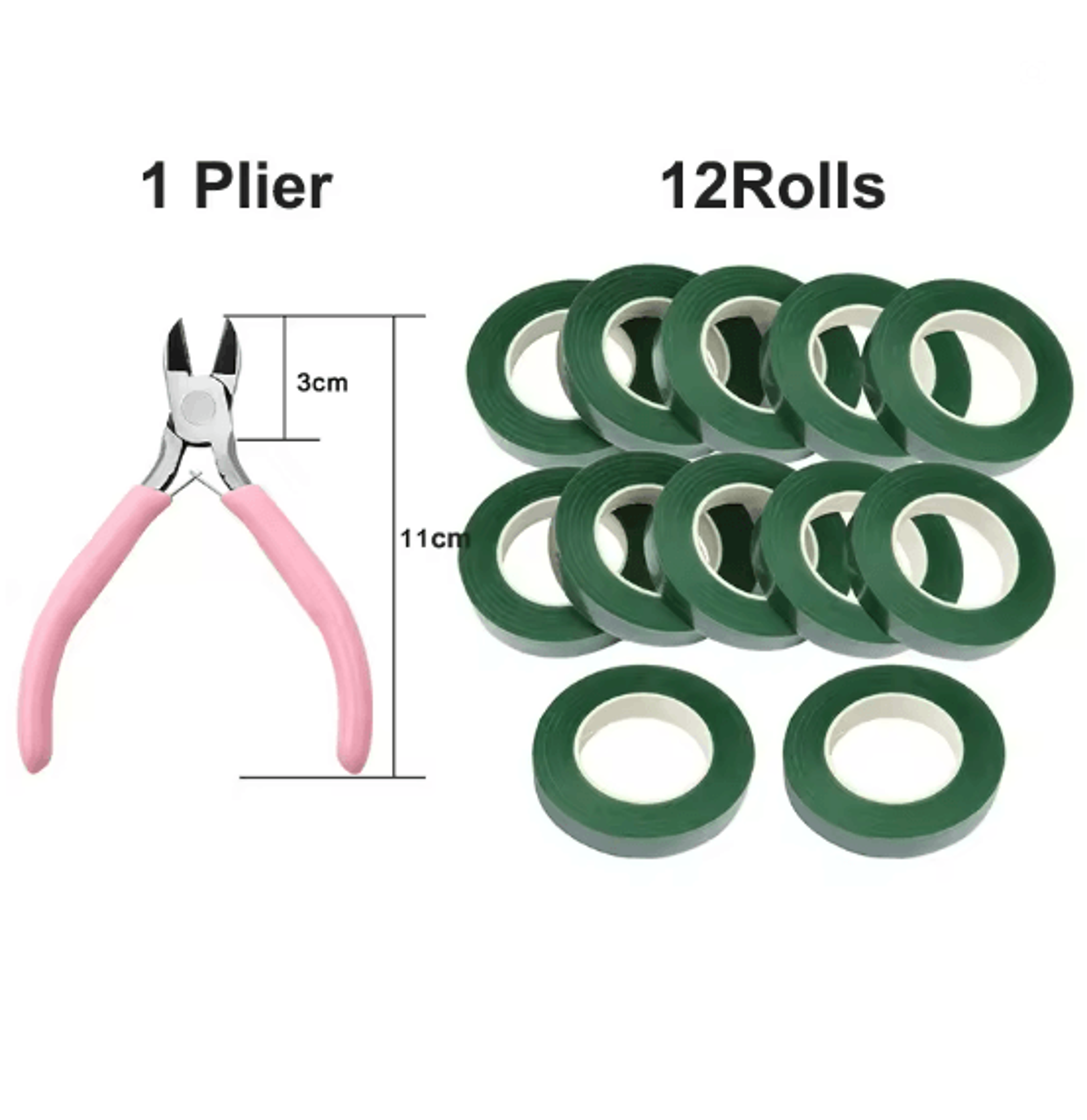 Green Floral Tape And DIY Flower Wrapping Tool Kit 4