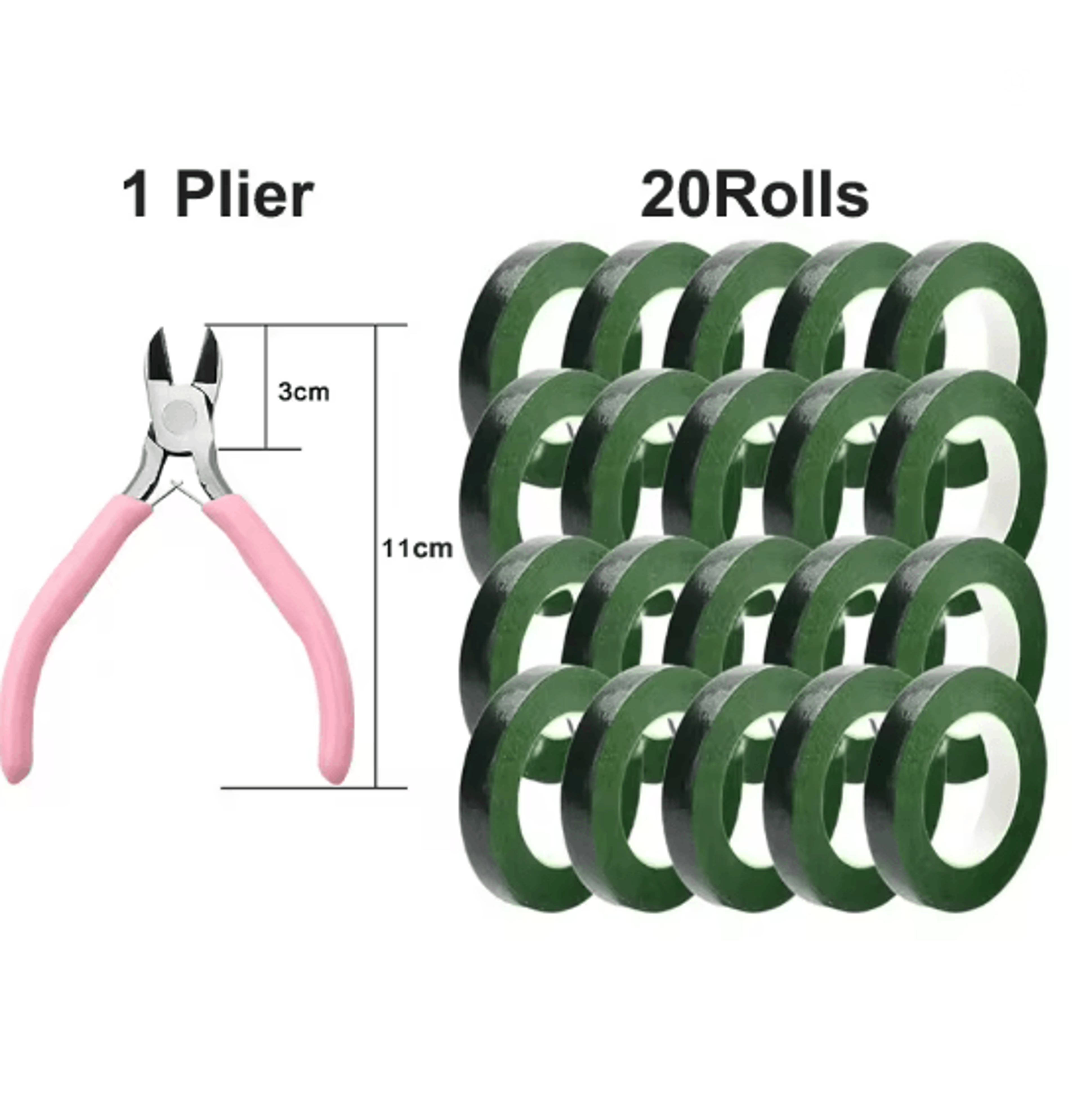 Green Floral Tape And DIY Flower Wrapping Tool Kit 5