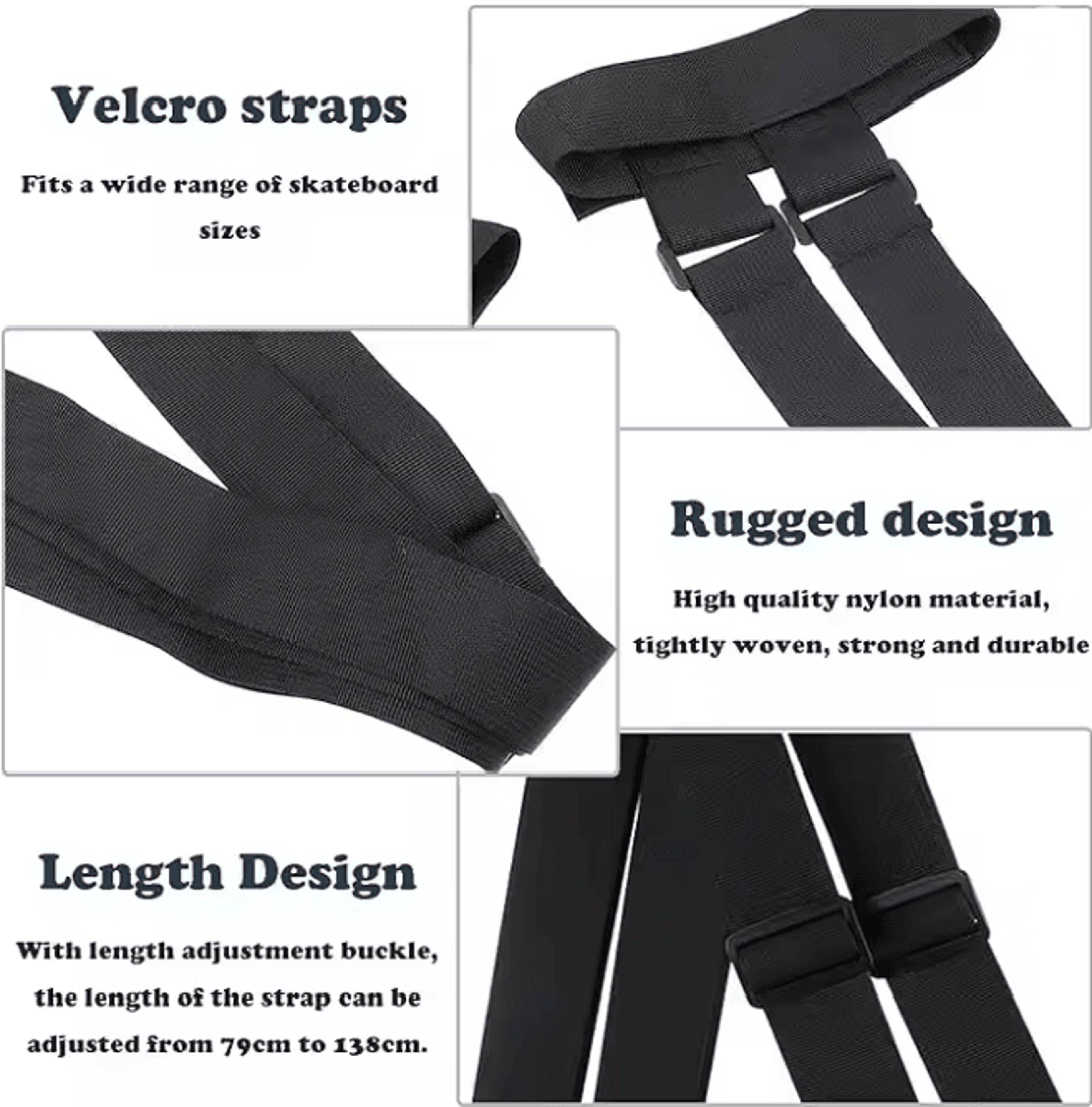 Adjustable Skateboard Shoulder Carrier Strap Compact Board Carry Belt 3