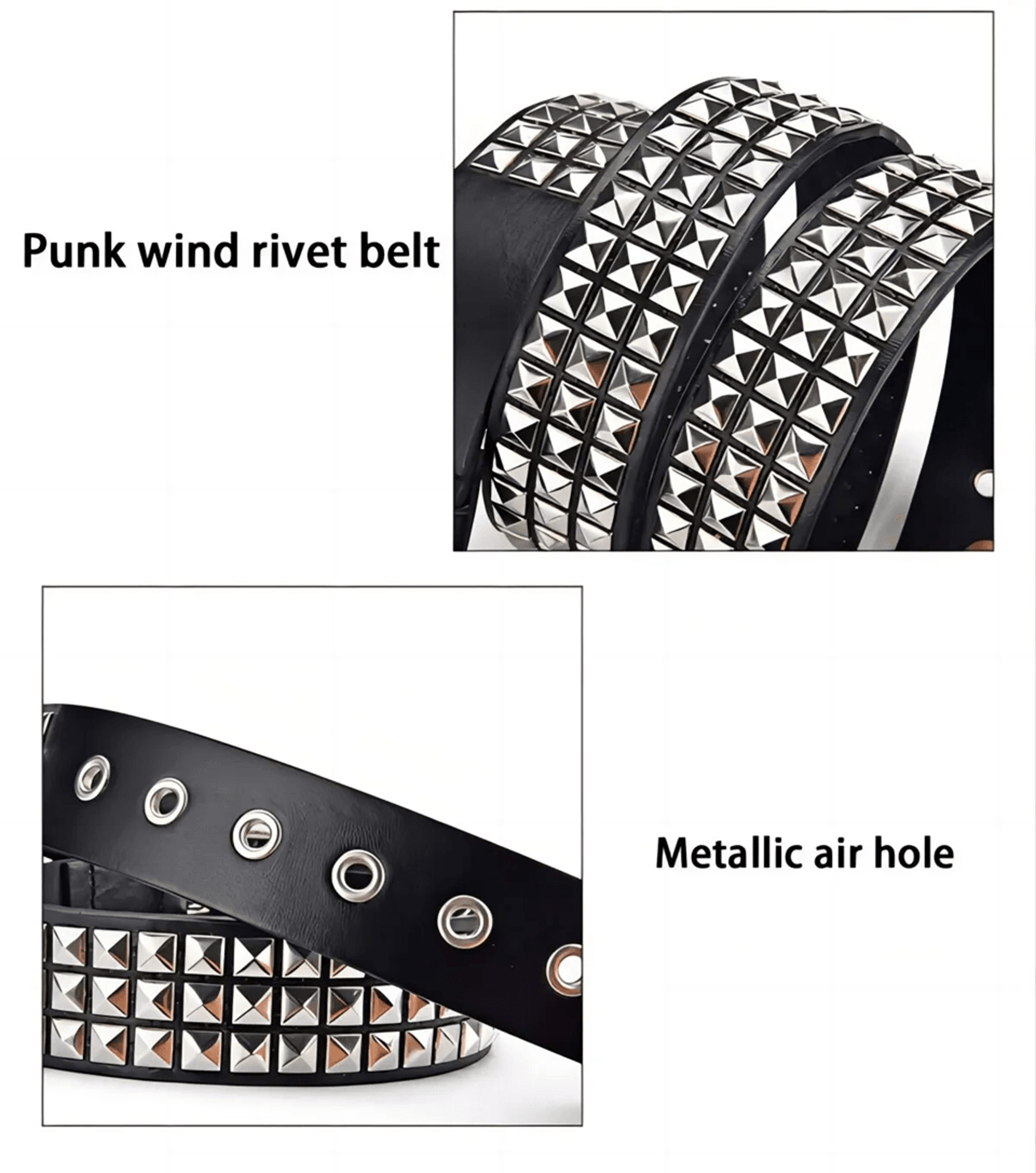Unisex Punk Rivet Belt Heavy Metal Rock Style 2