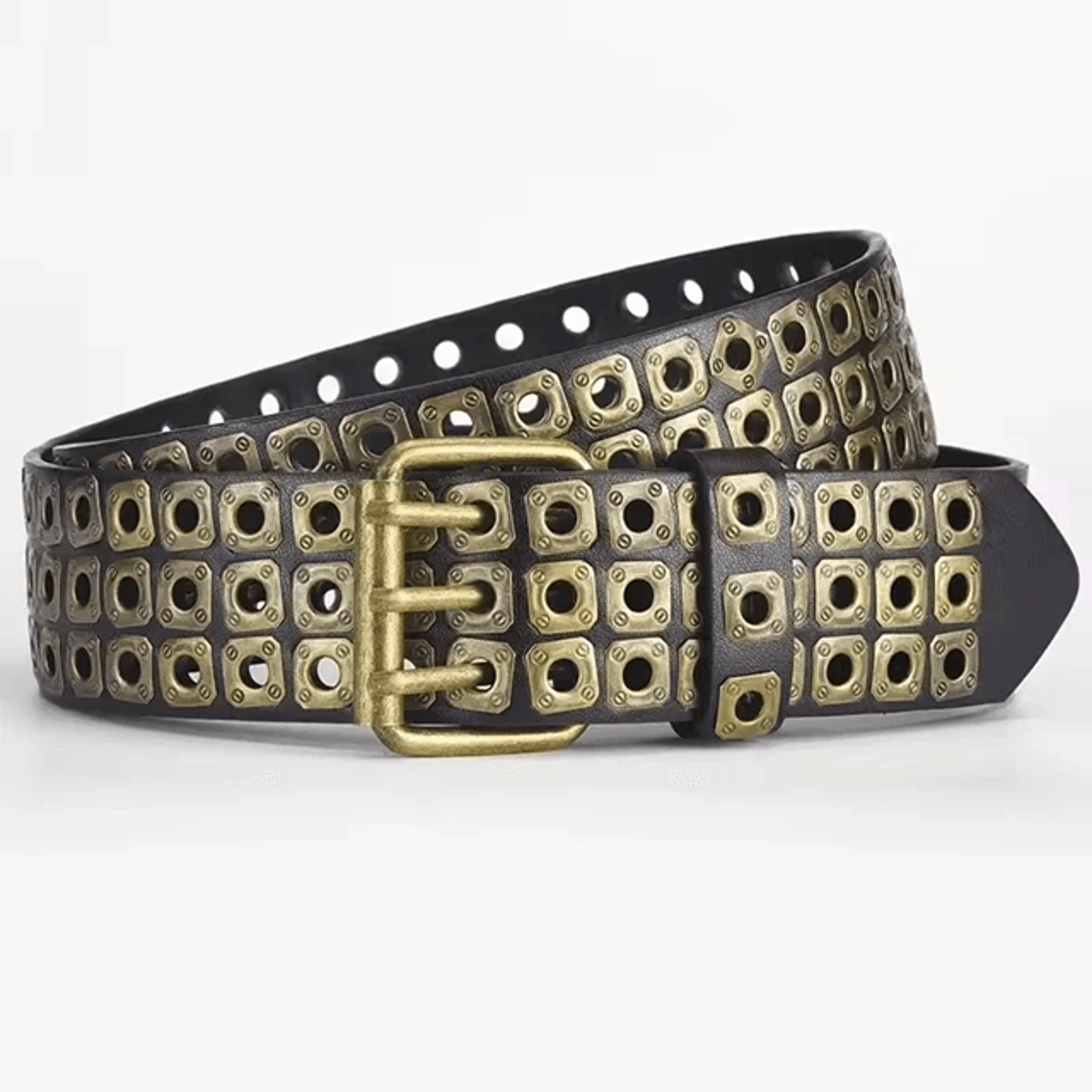 Unisex Punk Studded Street Belt Square Bead Design 6