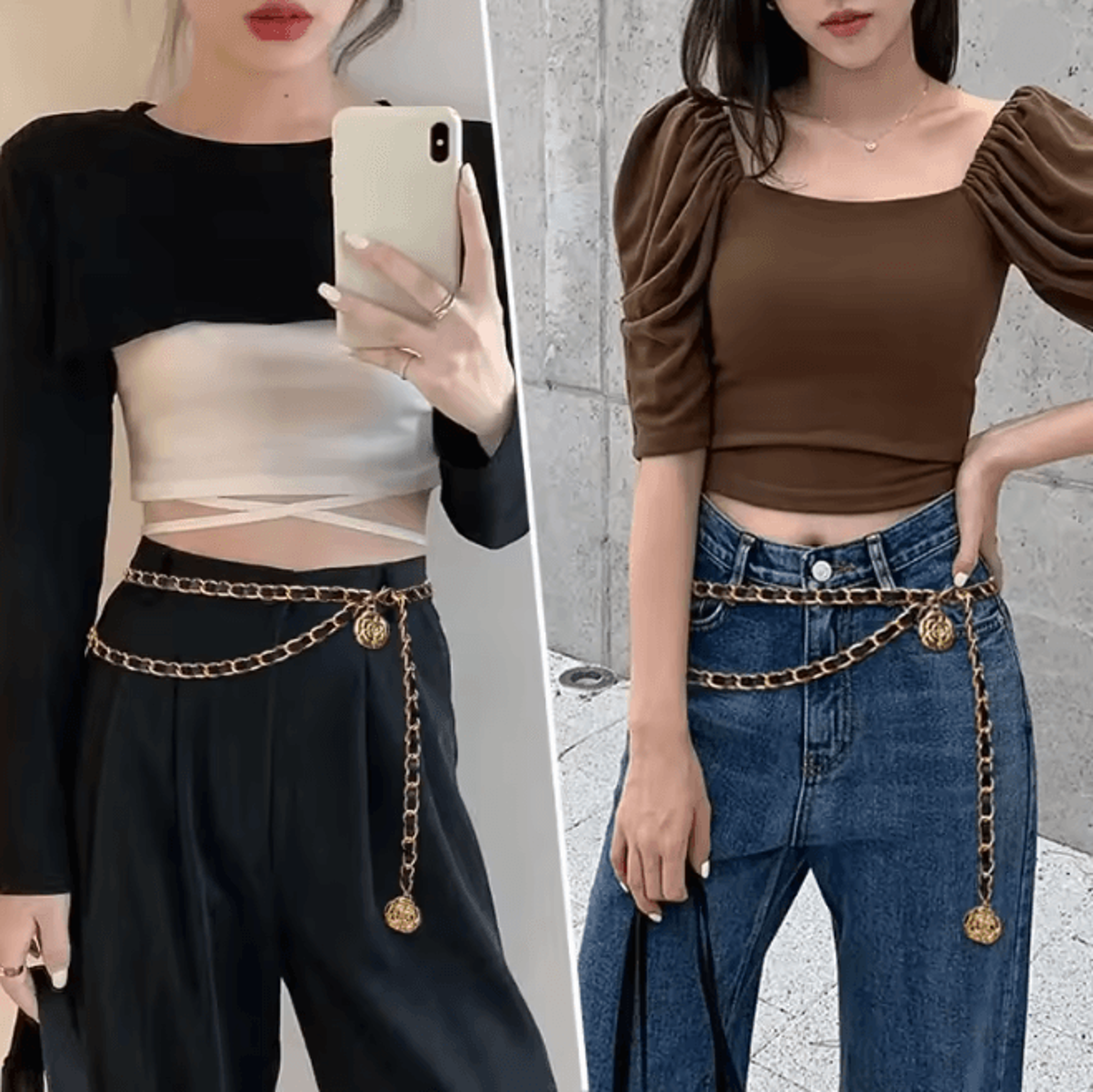 Elegant Metal Waist Chain Belt With Flower Pendant For Women 2