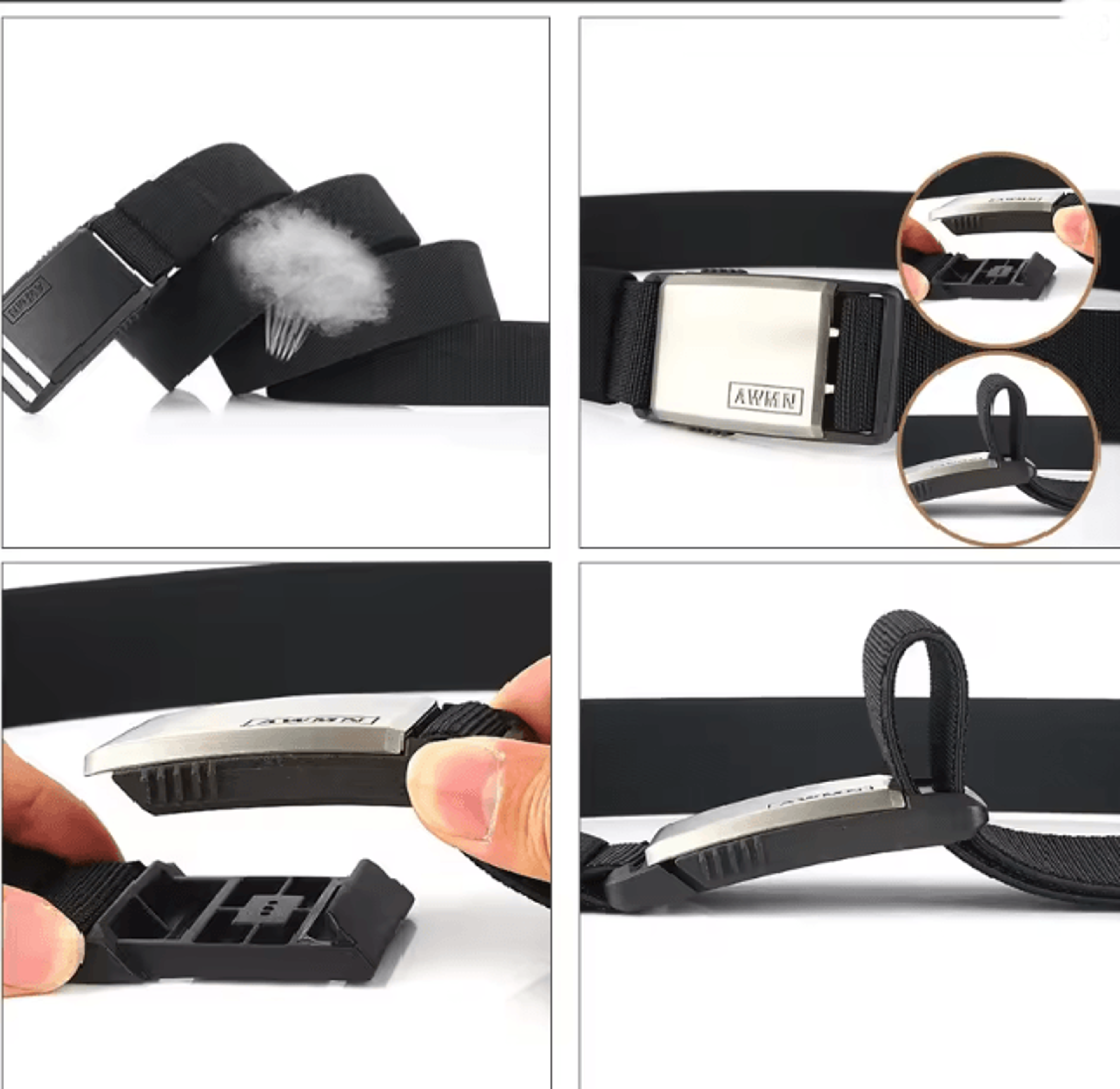 MagLock Pro Nylon Belt Magnetic Buckle Adjustable Elastic Mens Belt 2