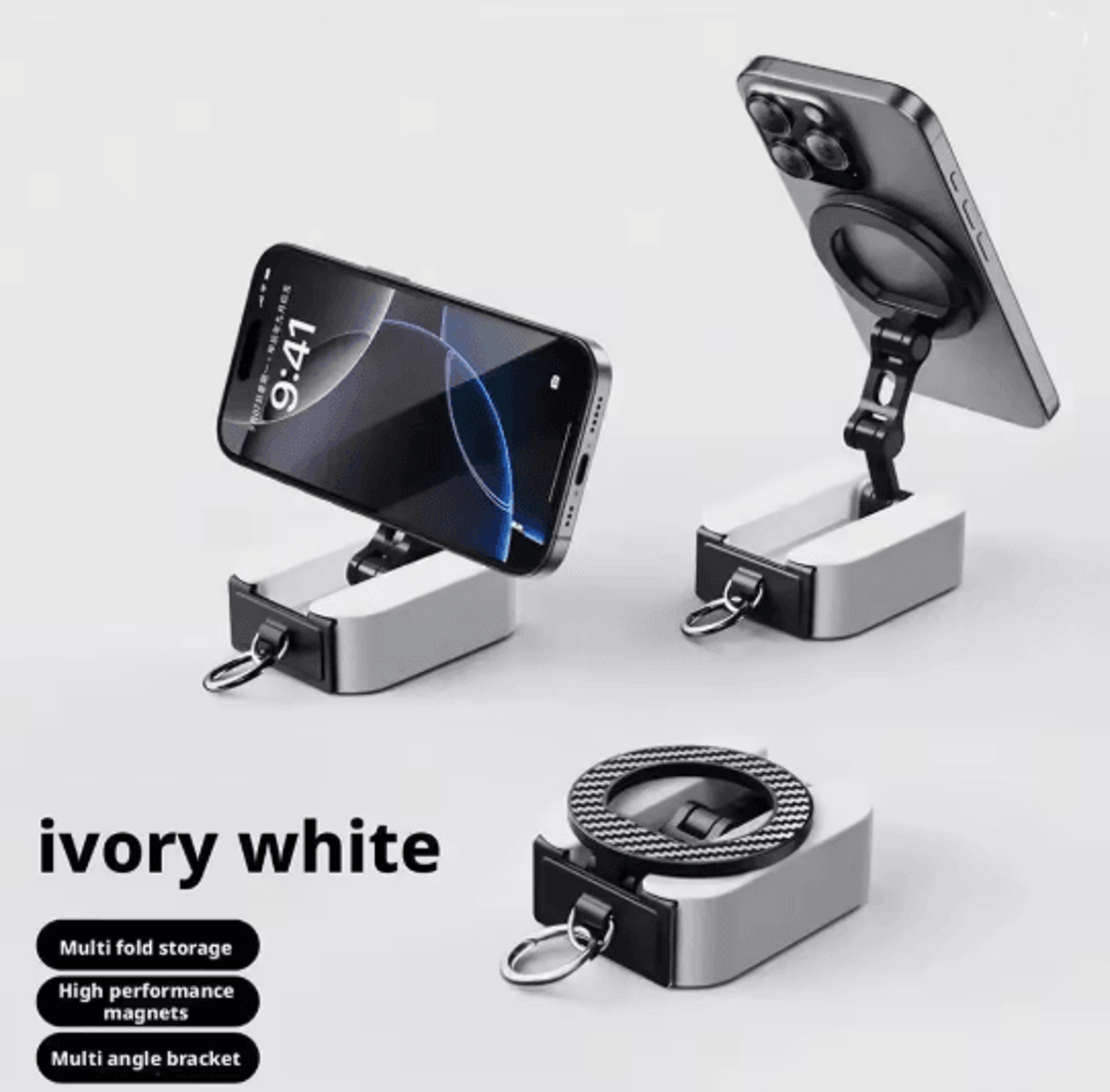 Magnetic Phone Stand Foldable Travel Holder Extendable Desk And Airplane Mount 3