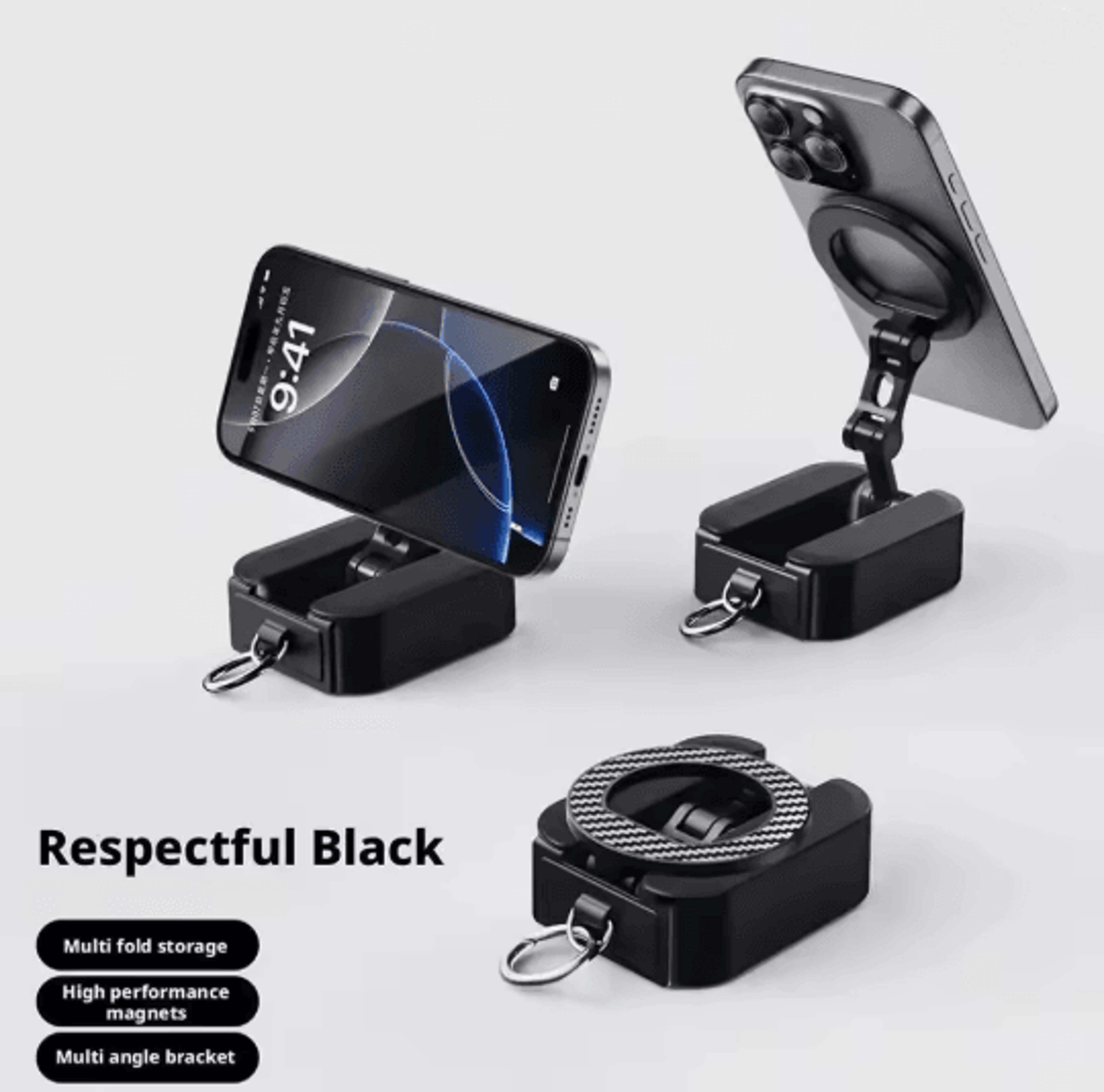 Magnetic Phone Stand Foldable Travel Holder Extendable Desk And Airplane Mount 4