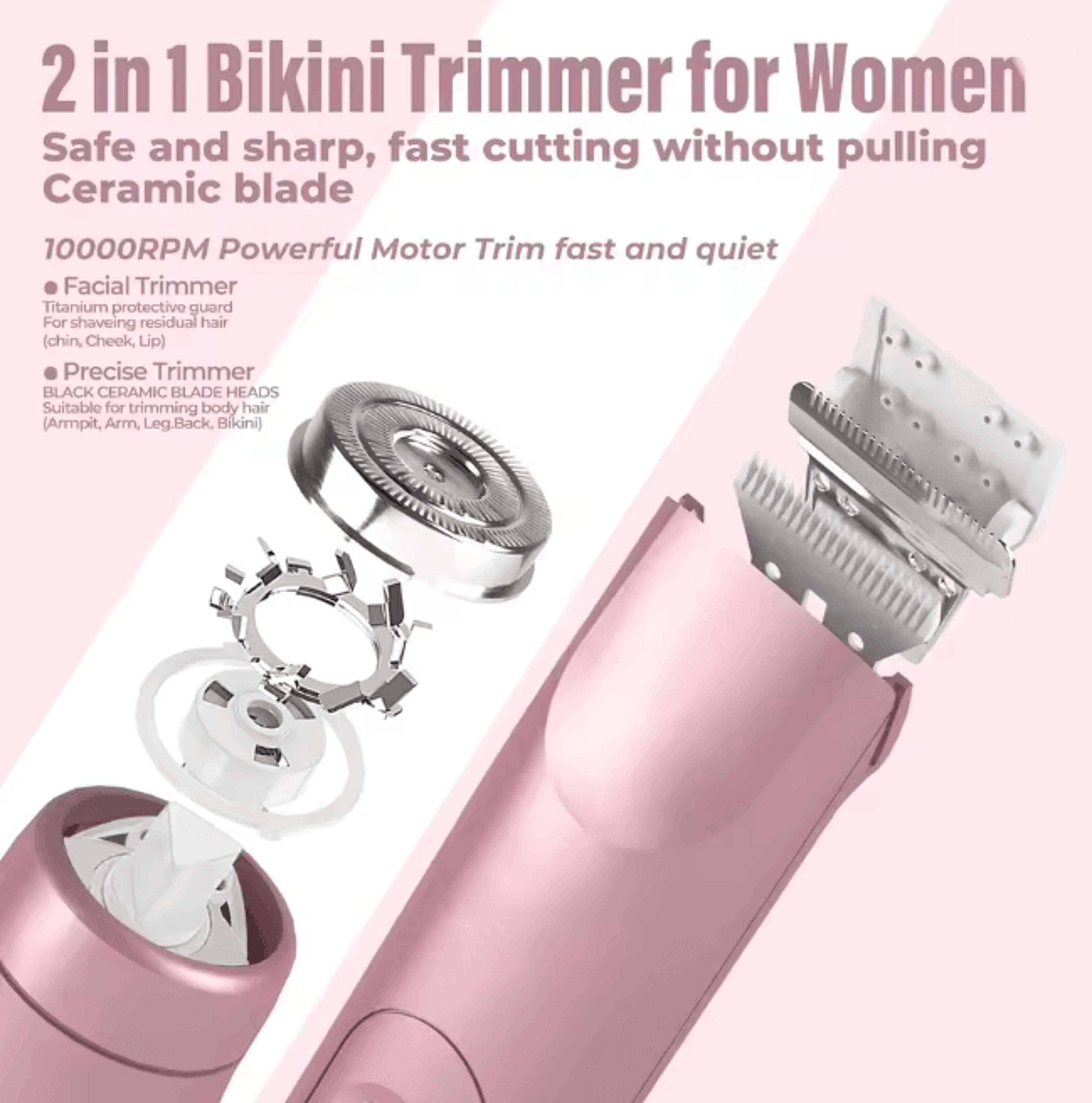 Electric Shaver For Women 2 In 1 Hair Removal Razor For Body And Face 0