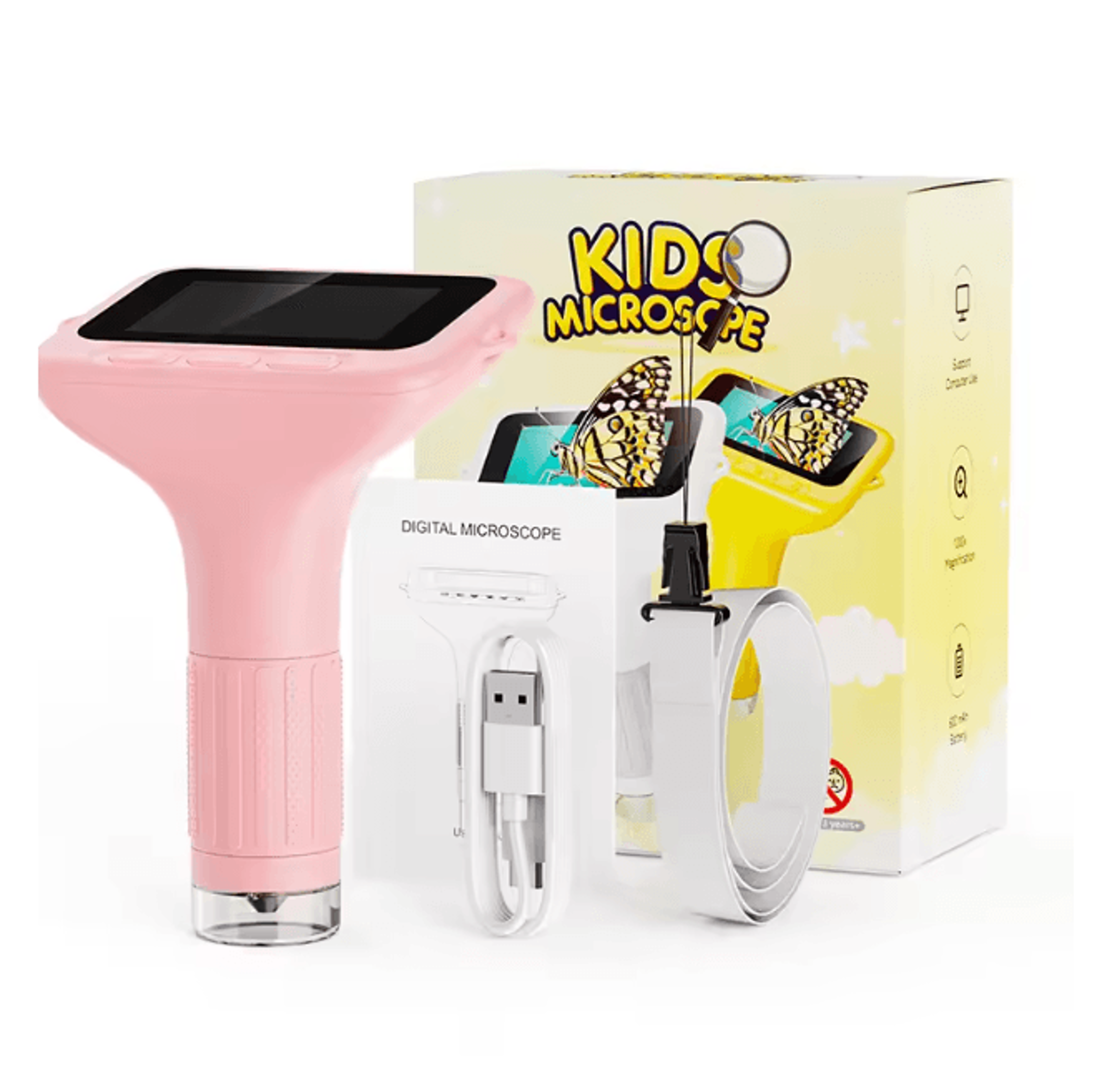 Kids Digital Microscope With LCD Screen Eye Protection Educational Science Toy 5