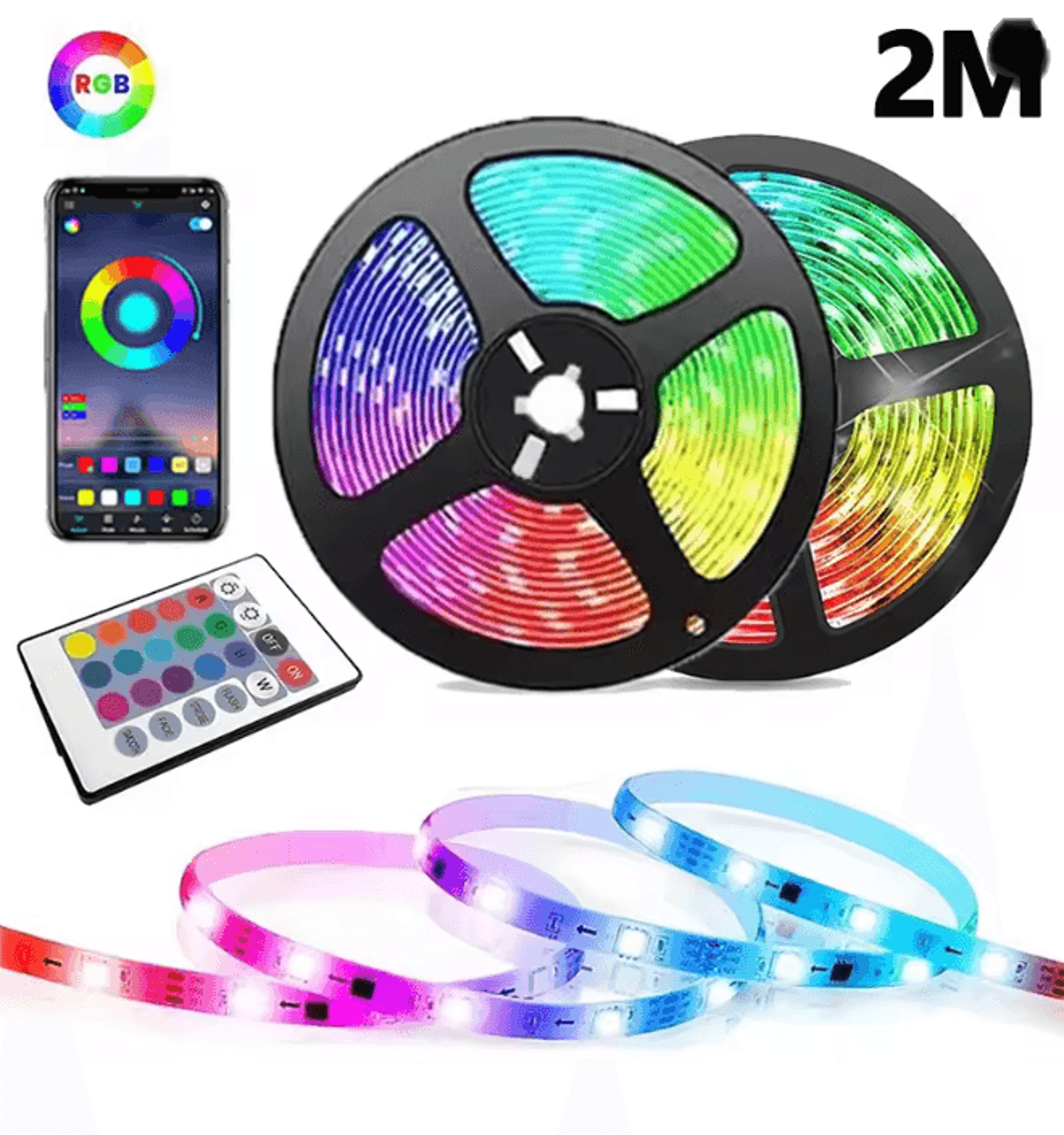 RGB LED Strip Light USB Bluetooth Color Changing Flexible Light Tape 9
