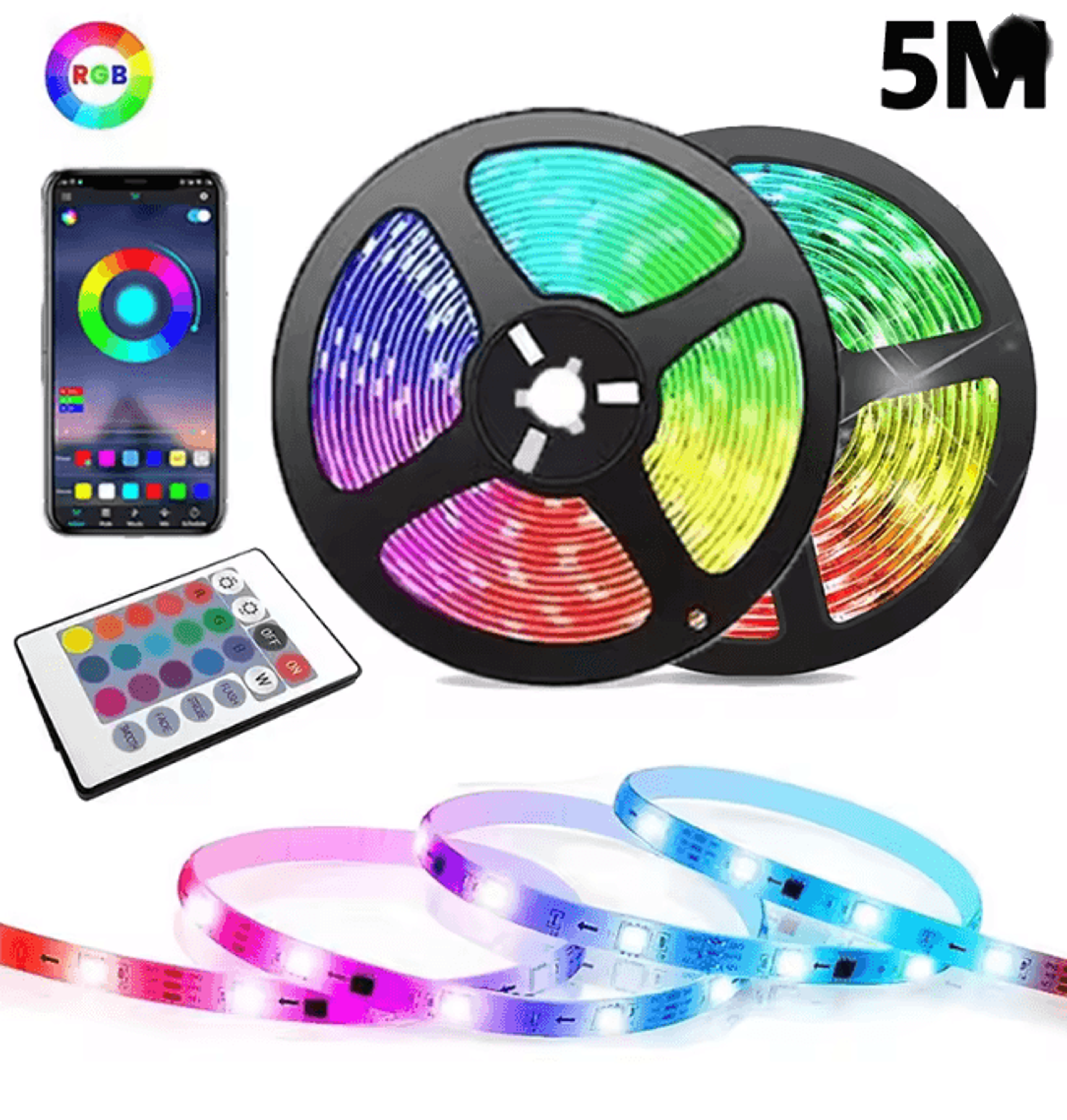 RGB LED Strip Light USB Bluetooth Color Changing Flexible Light Tape 10