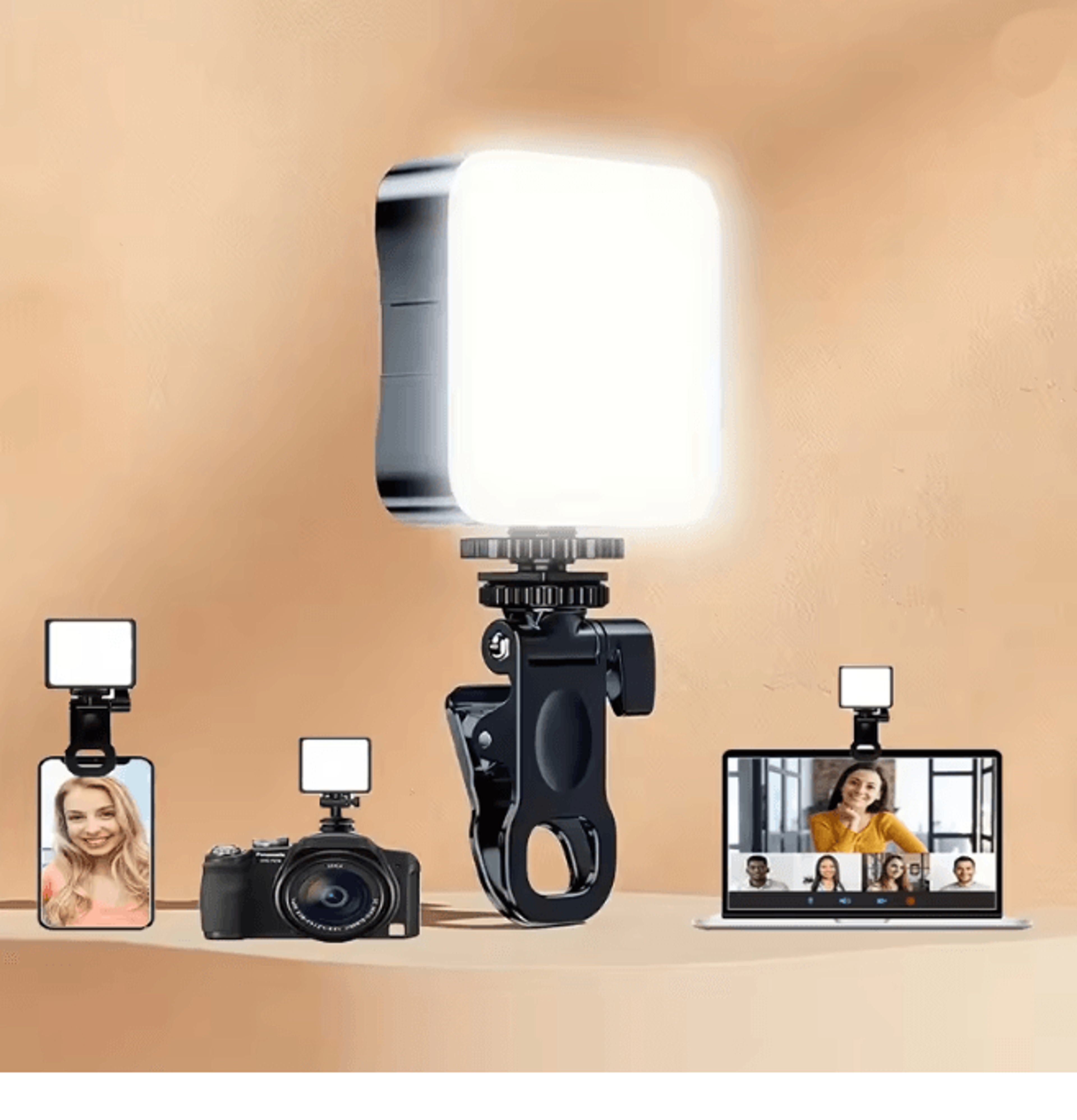 Portable Clip On Fill Light Adjustable LED Makeup And Video Lighting 0