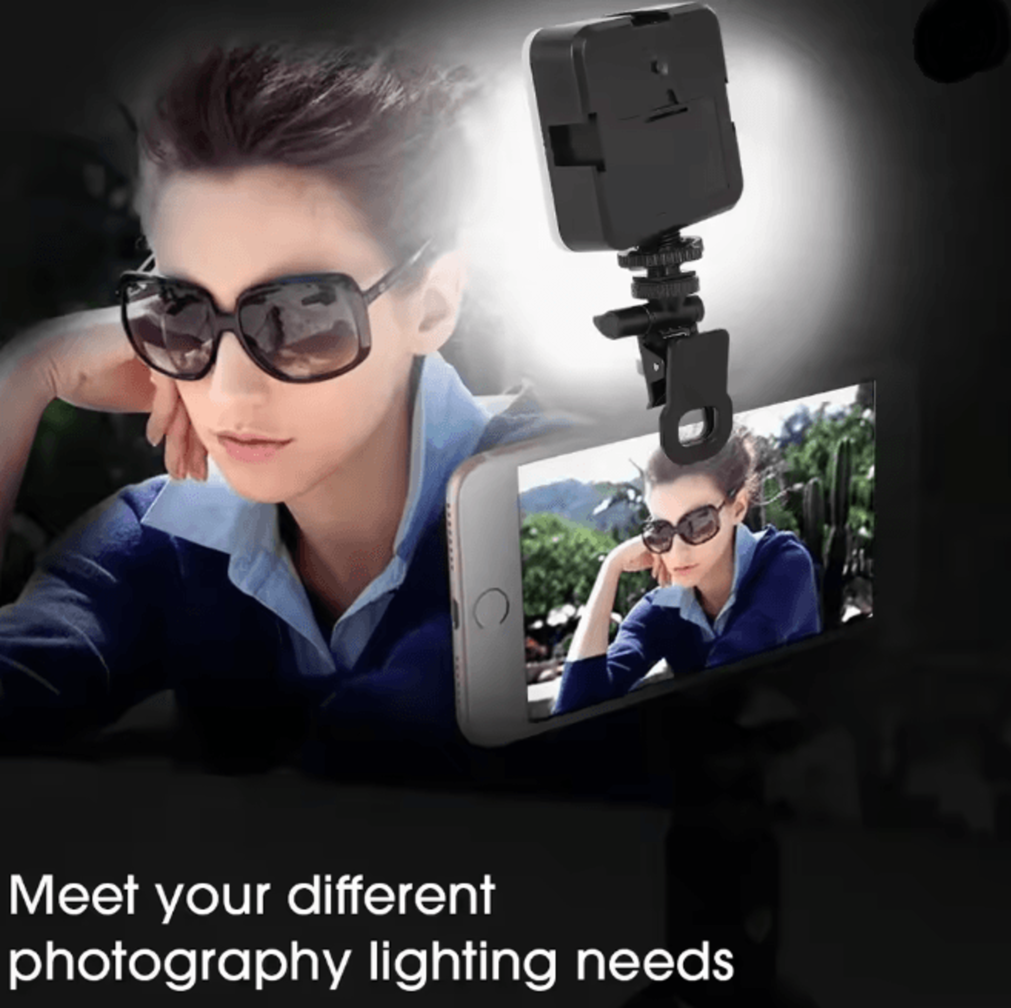 Portable Clip On Fill Light Adjustable LED Makeup And Video Lighting 2
