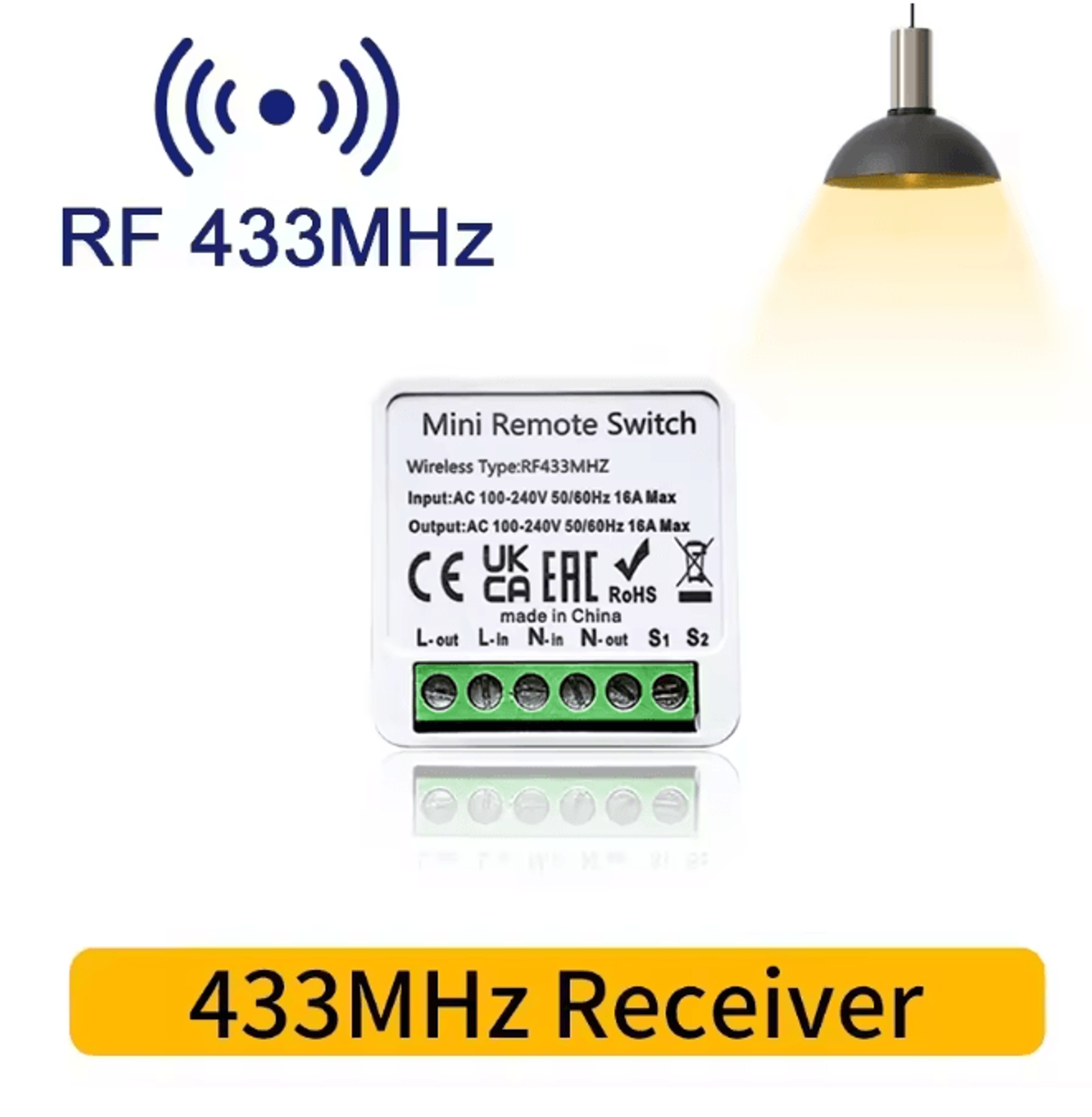 Wireless Remote Light Switch 433MHz Smart Control Module For Home DIY 12