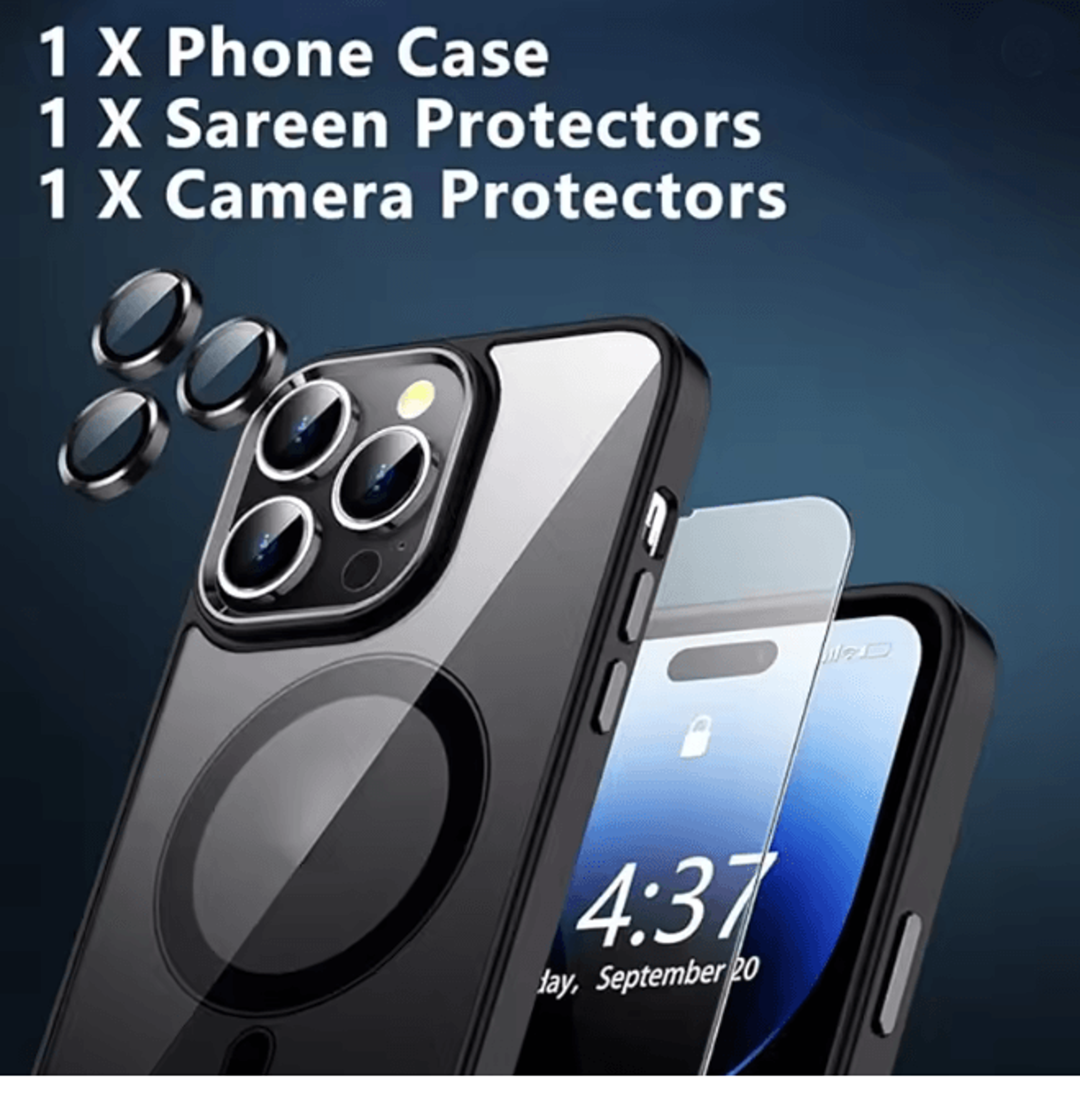 Clear Magnetic IPhone Case With Screen And Lens Protection 1