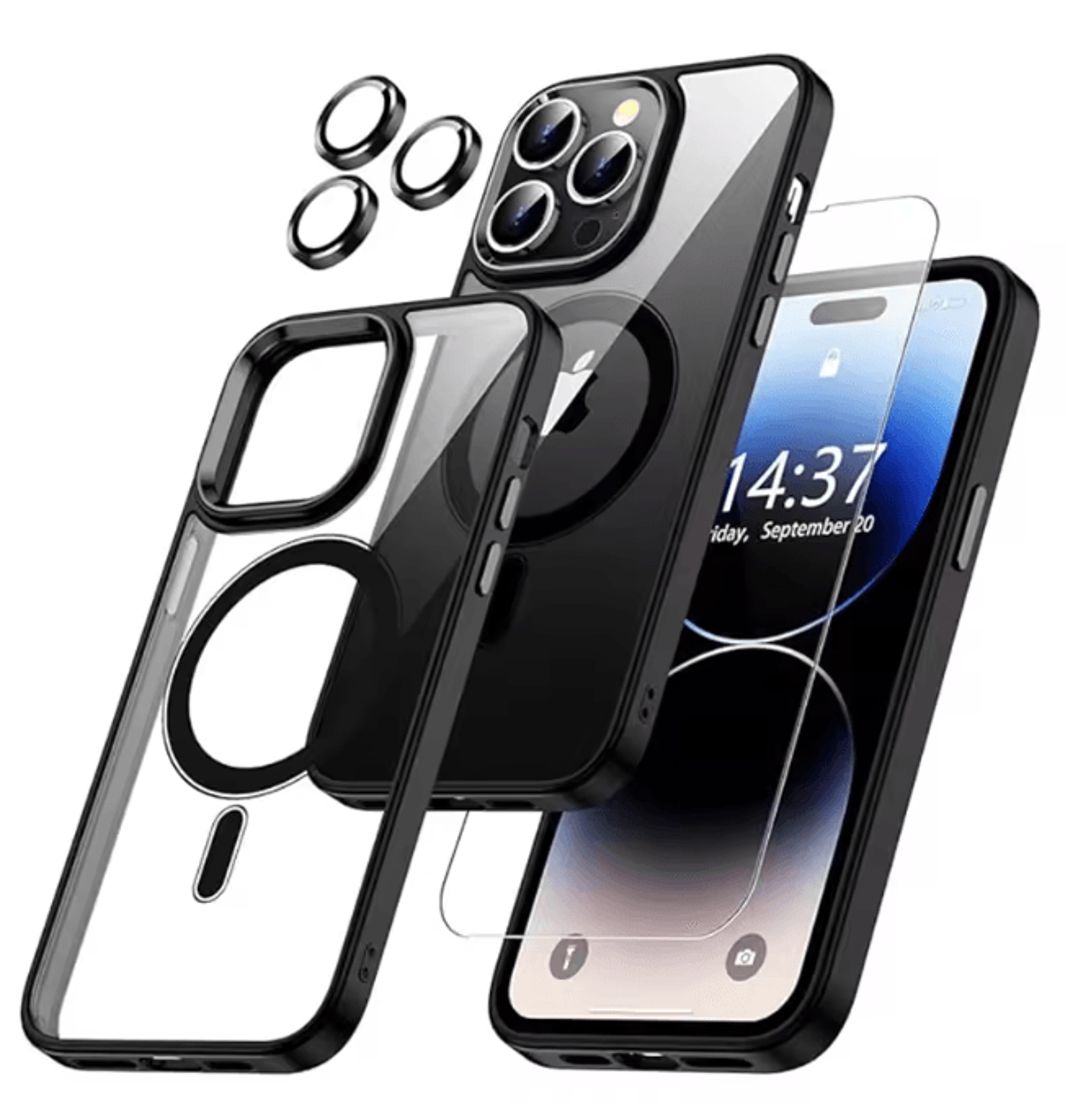 Clear Magnetic IPhone Case With Screen And Lens Protection 5