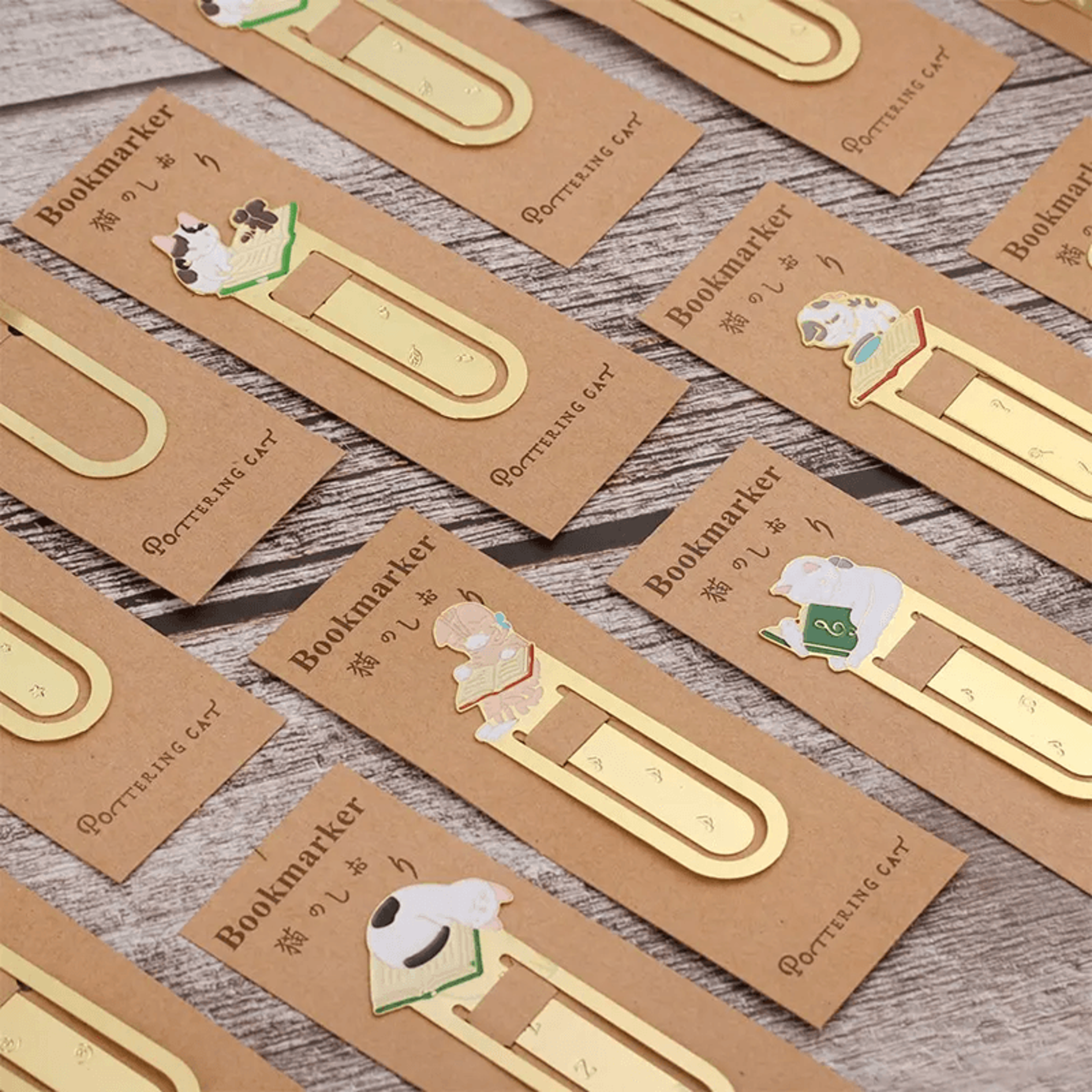 Gold Plated Cat Bookmark Folder Clip Cute Reading Label 2