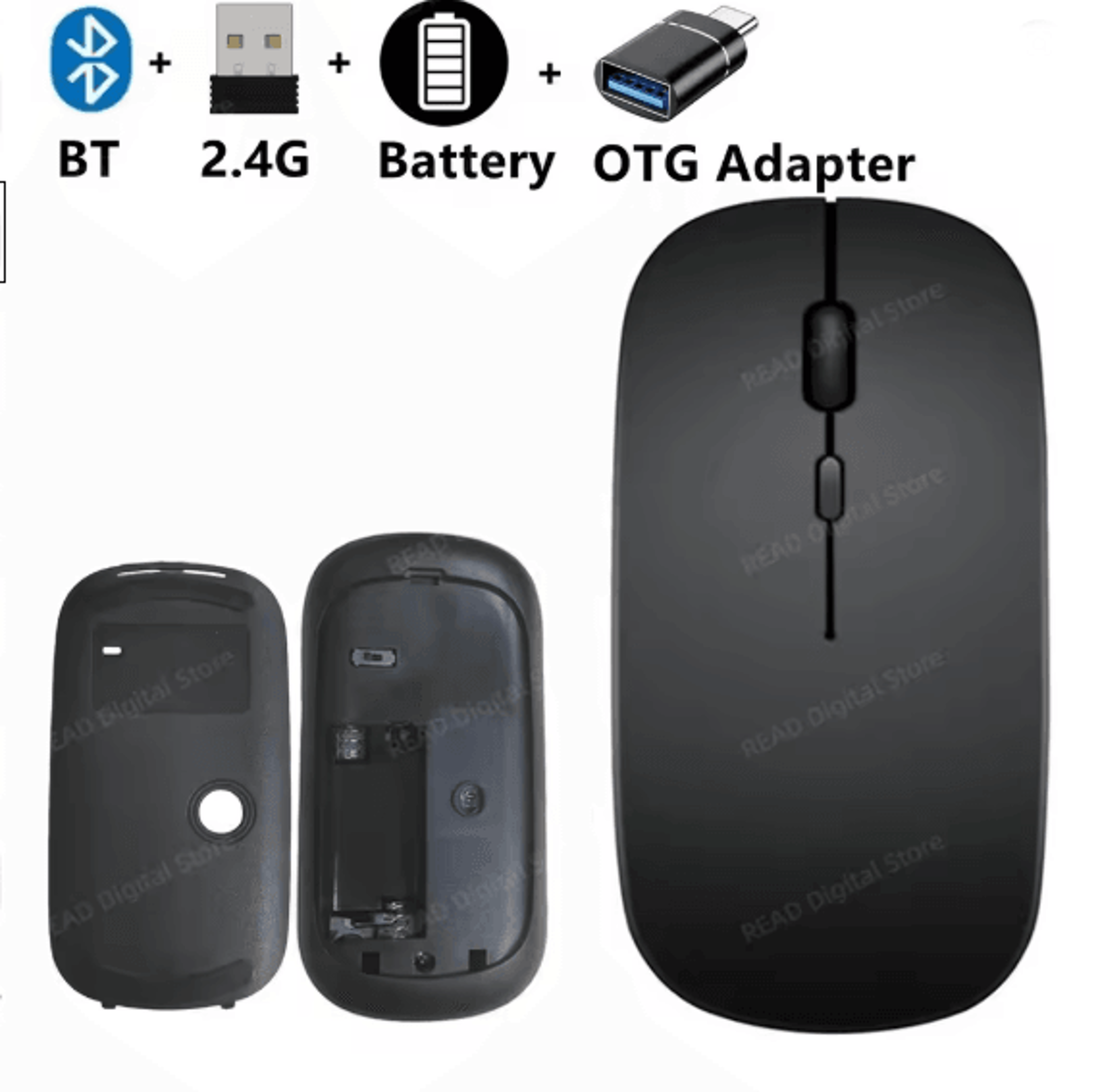 Slim Wireless Bluetooth Mouse For Laptop Desktop And IPad 9