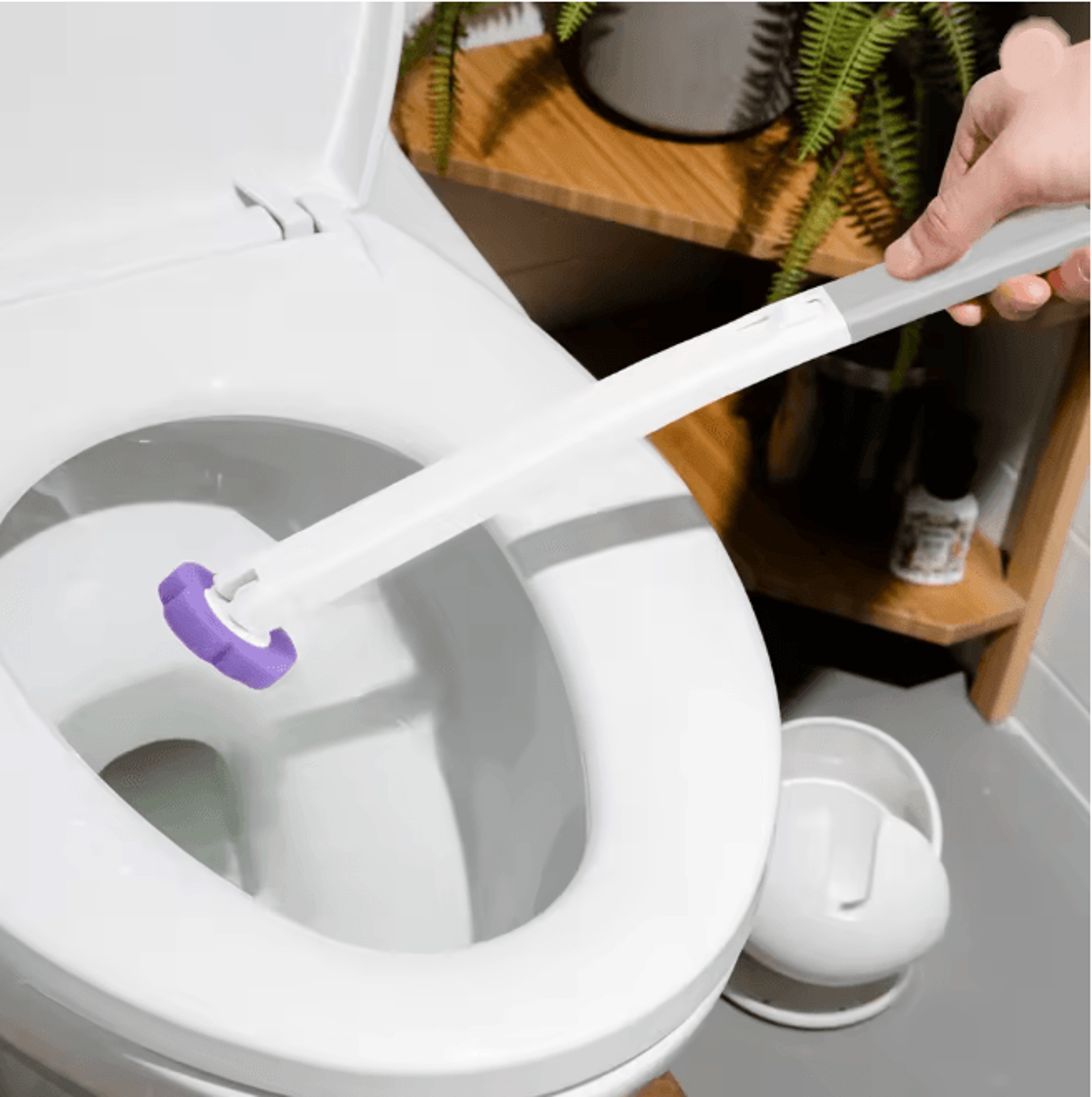 CleanEase Disposable Toilet Brush Cleaner Long Handle Bathroom Cleaning Kit 3