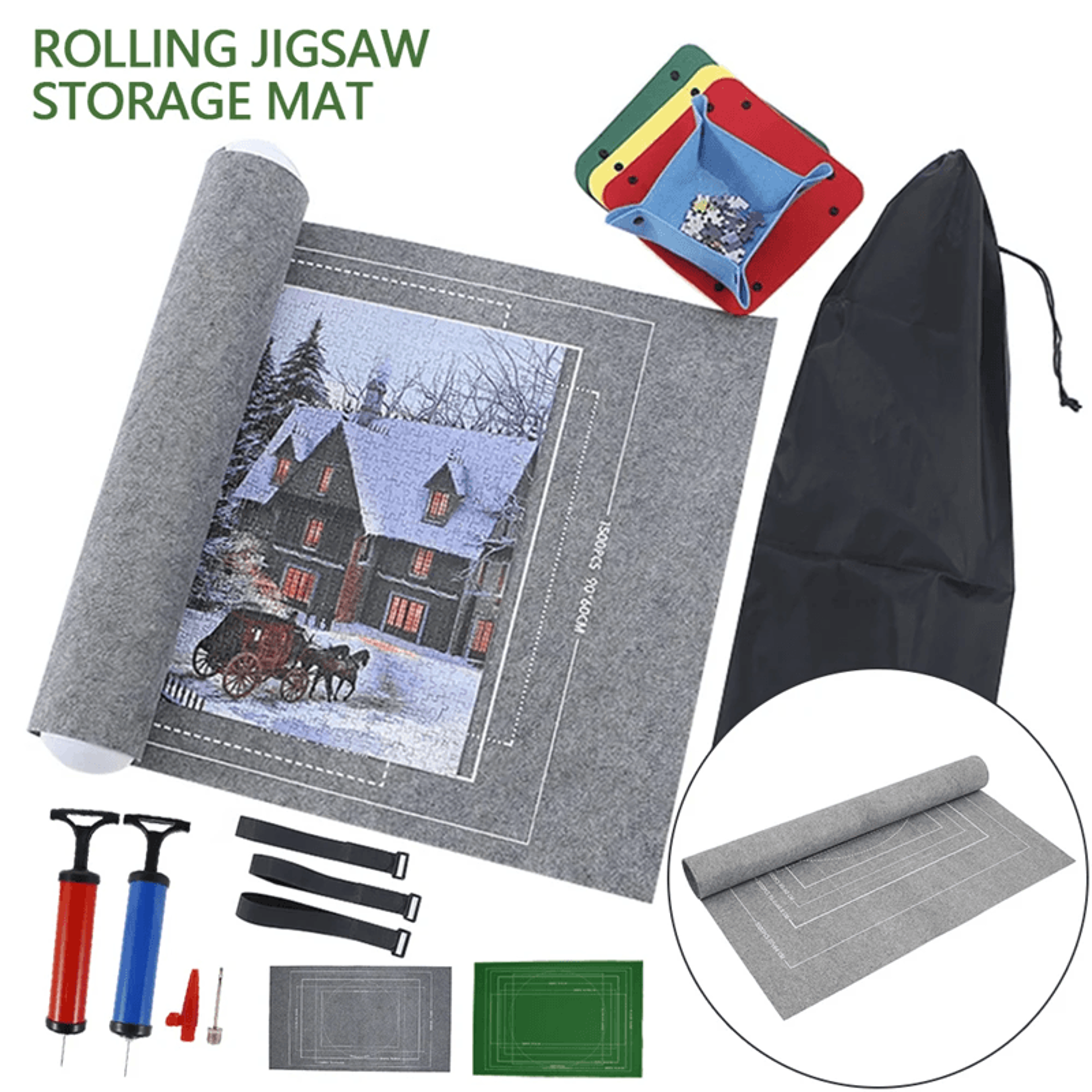 Felt Puzzle Mat Set Portable Jigsaw Puzzle Storage Mat 0