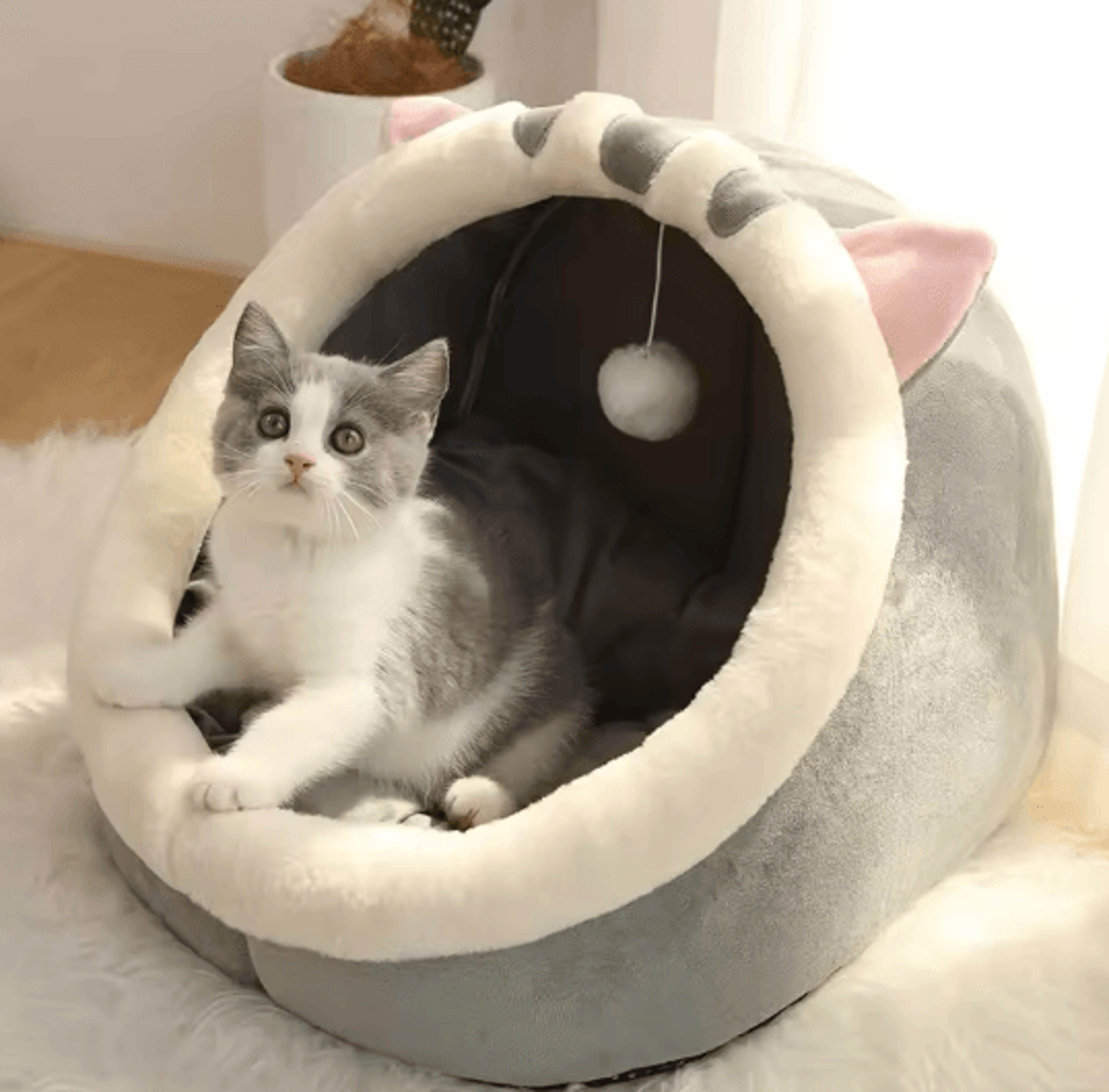 Cozy Cave Cat Bed Foldable Washable Pet Sleeping Nest 3