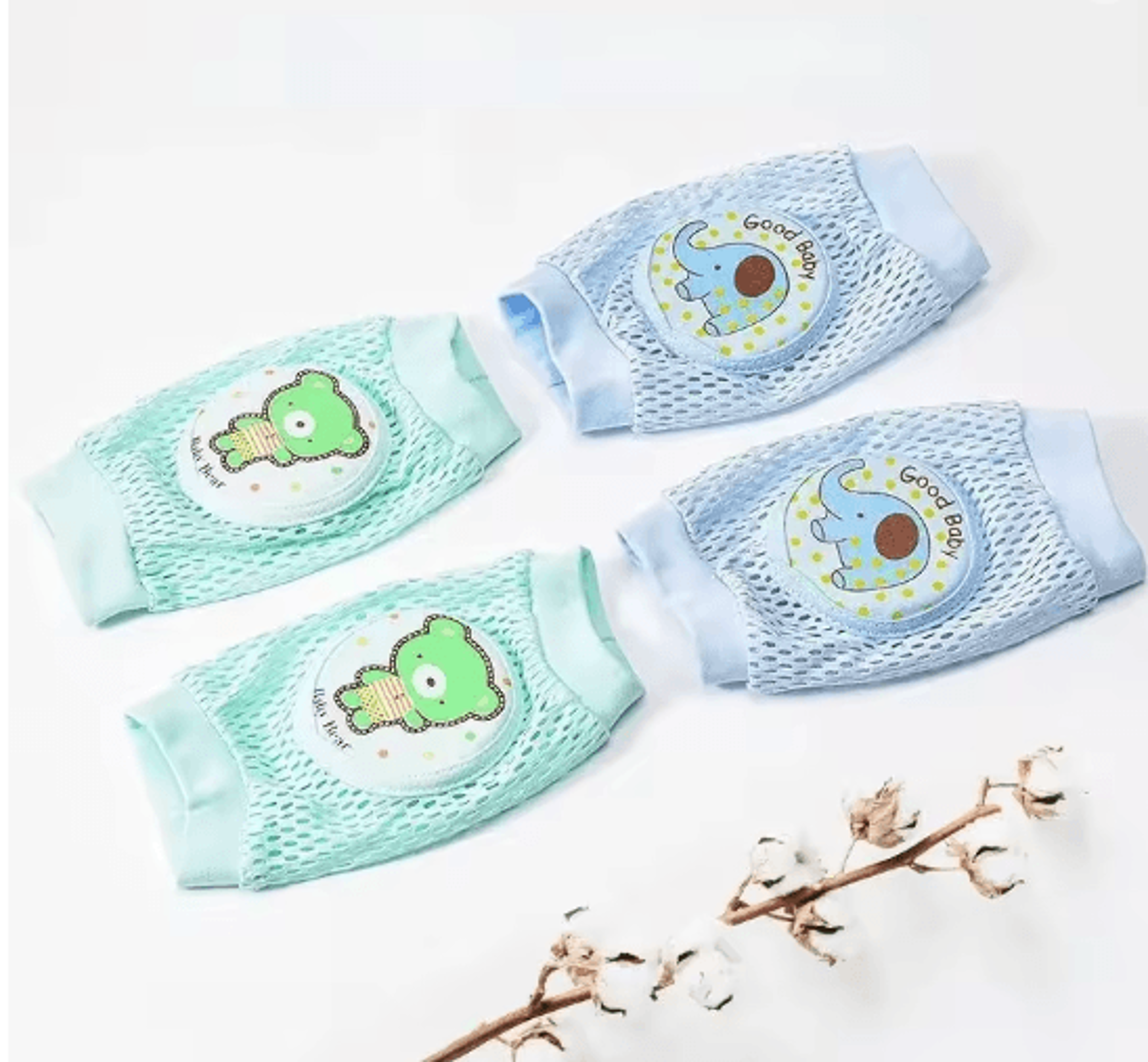 2 Pack Baby Knee Pads  Breathable Anti Slip Knee Pads For Crawling Toddlers 2