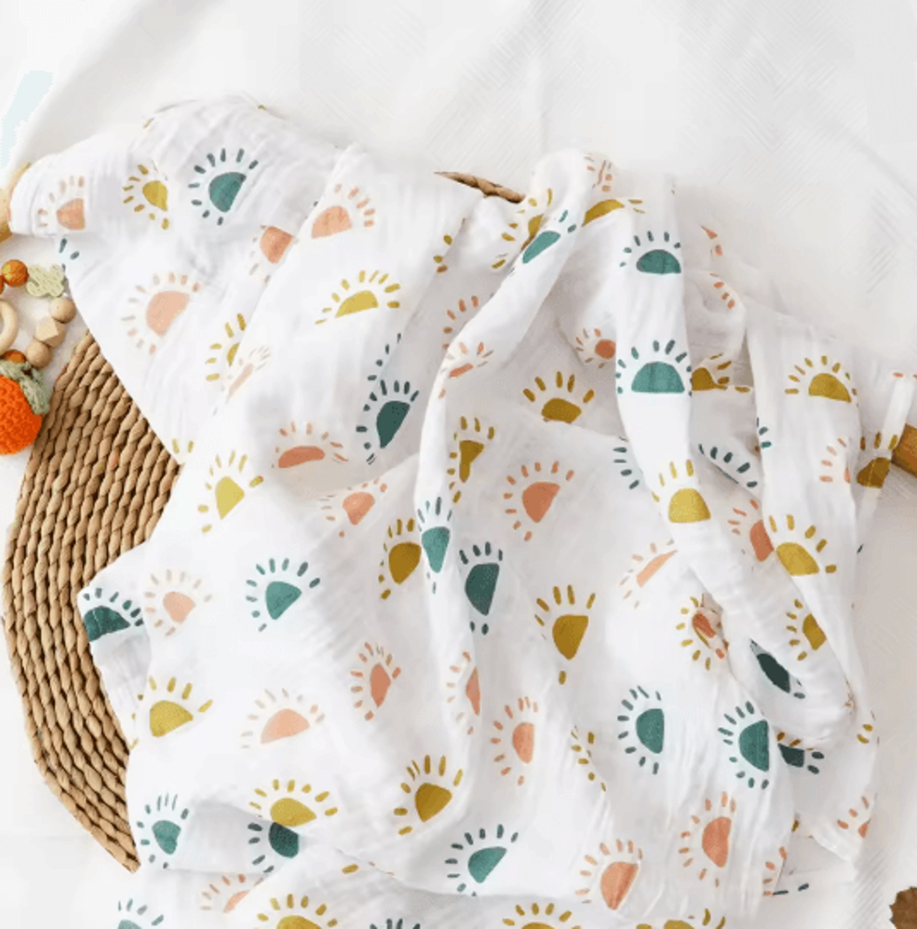 Premium Cotton Muslin Swaddle Blanket 120 X 110 Cm Soft Newborn Baby Wrap 1