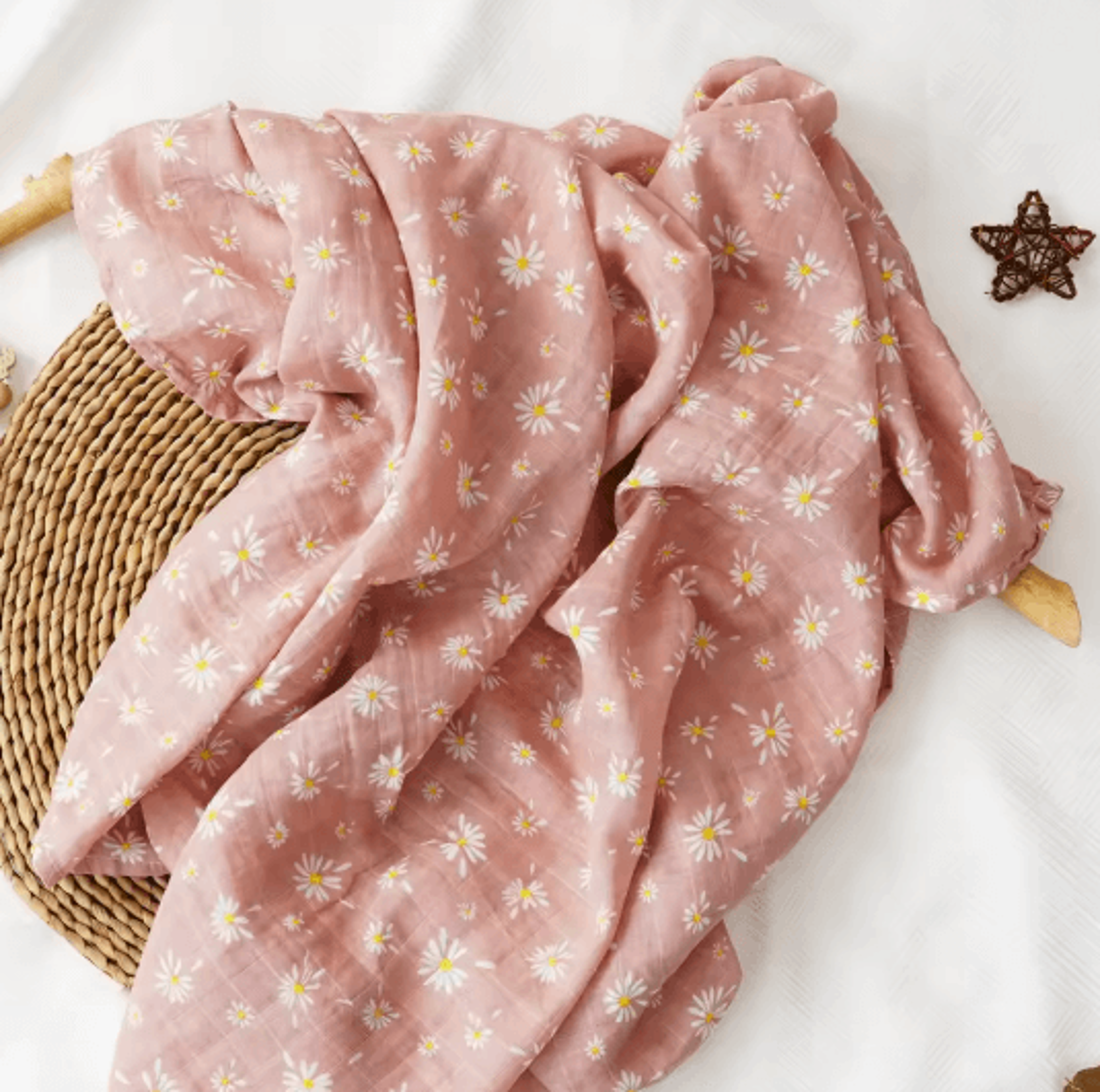 Premium Cotton Muslin Swaddle Blanket 120 X 110 Cm Soft Newborn Baby Wrap 10