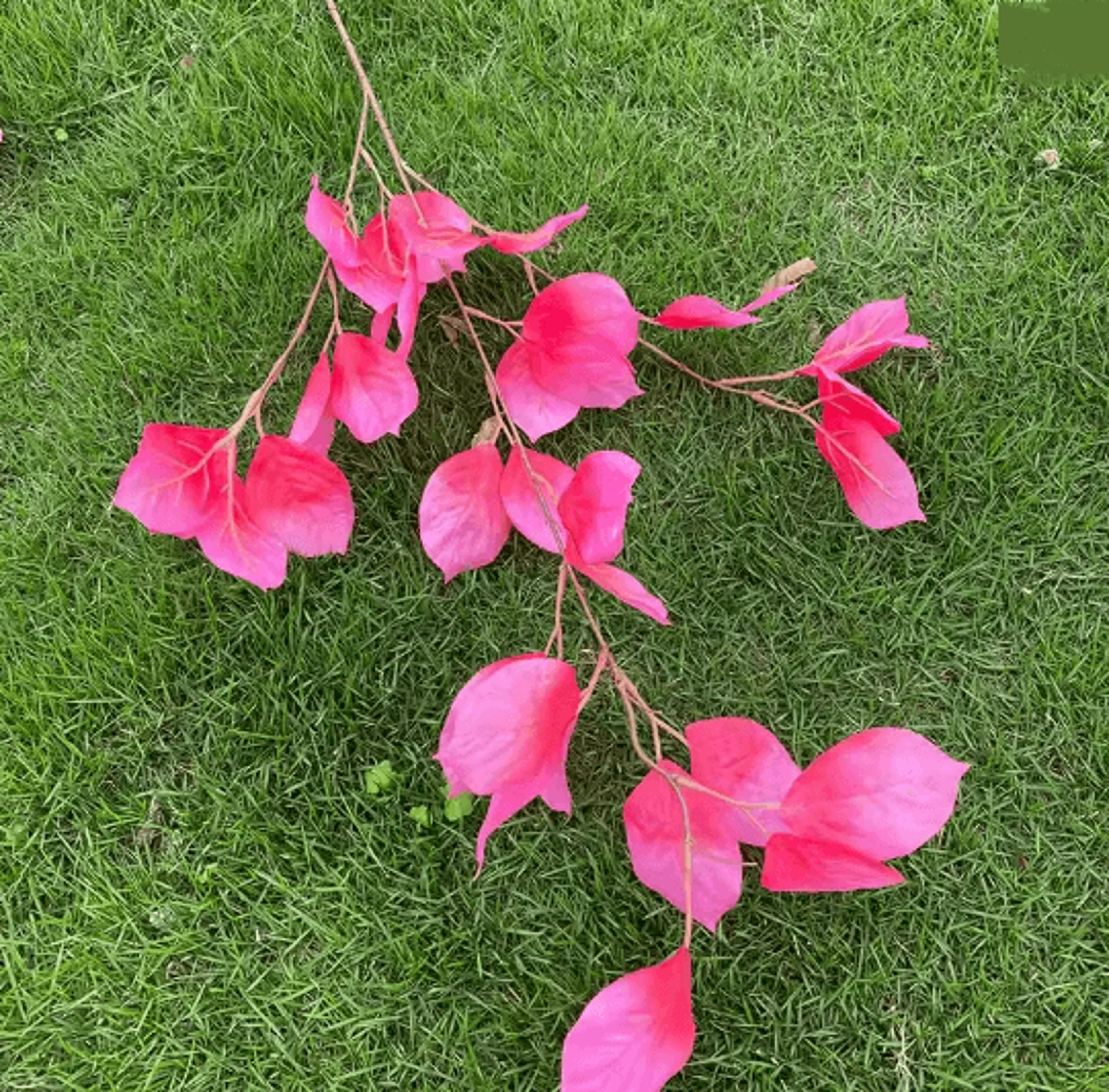 Hot Pink Artificial Rose And Hydrangea Wedding Floral Arrangement Set 12