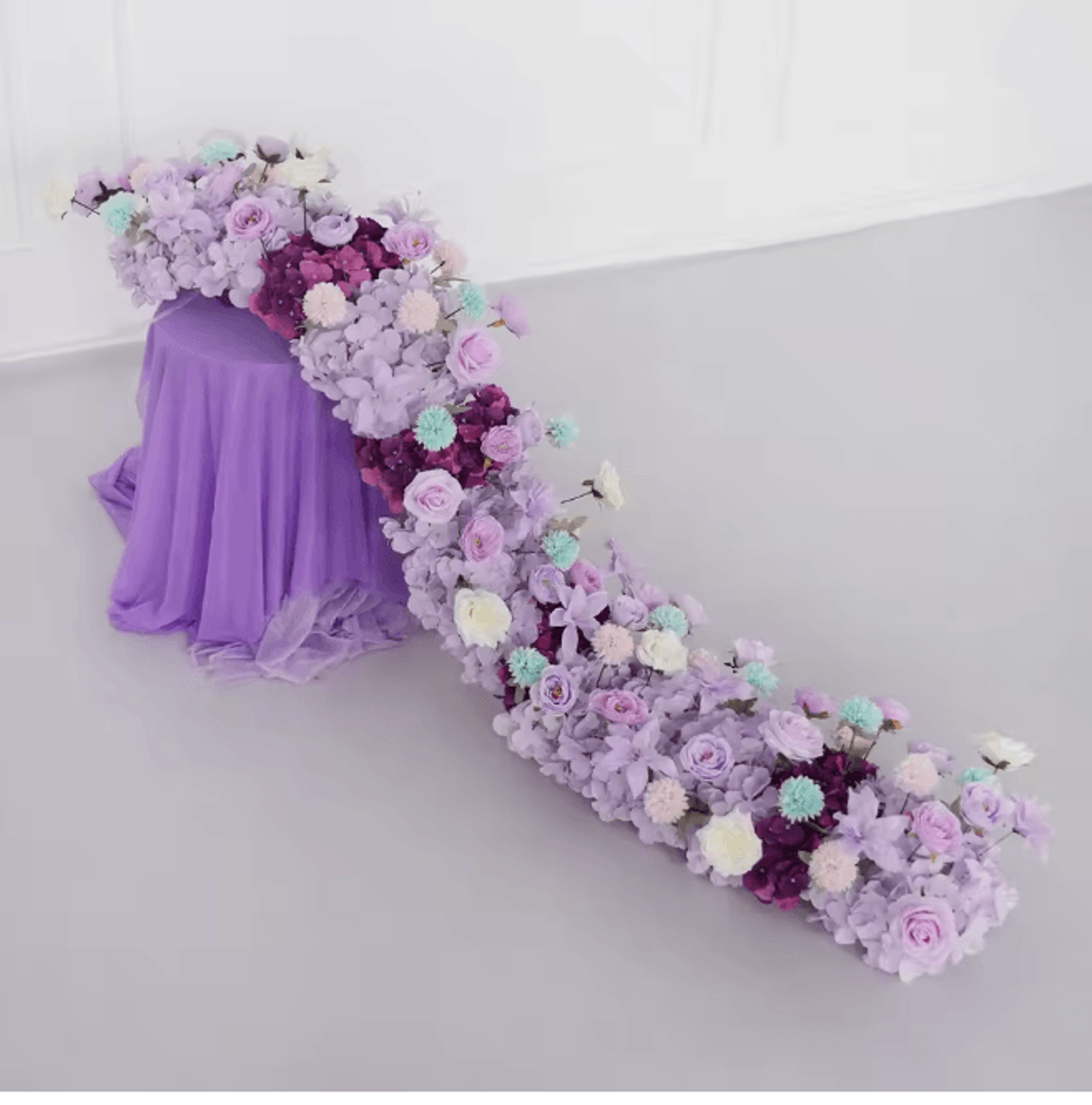 Luxury Red Rose Artificial Flower Row Wedding Table Centerpiece Decor 14