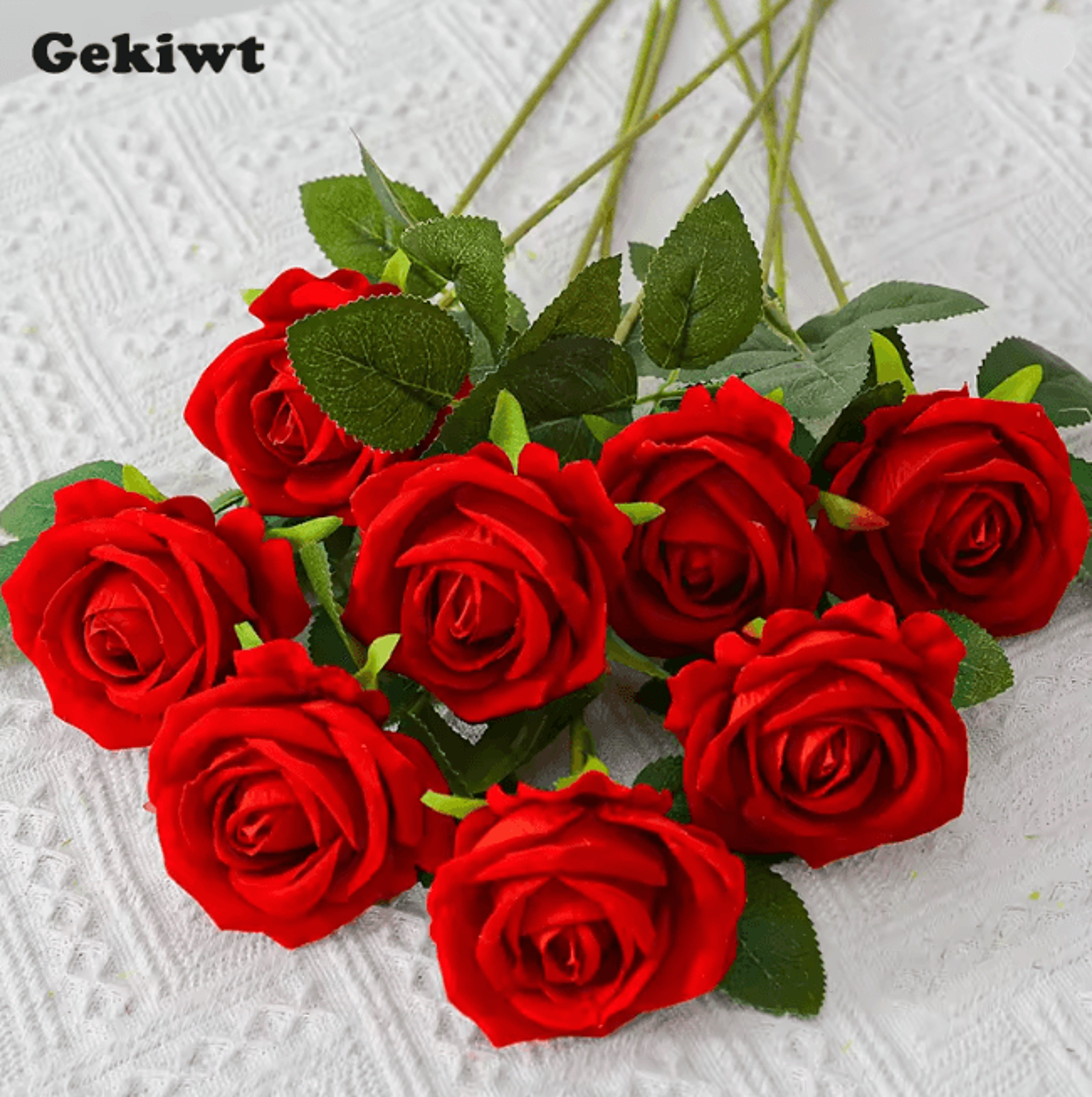 Long Stem Red Rose Artificial Flowers For Wedding And Home Decor 0