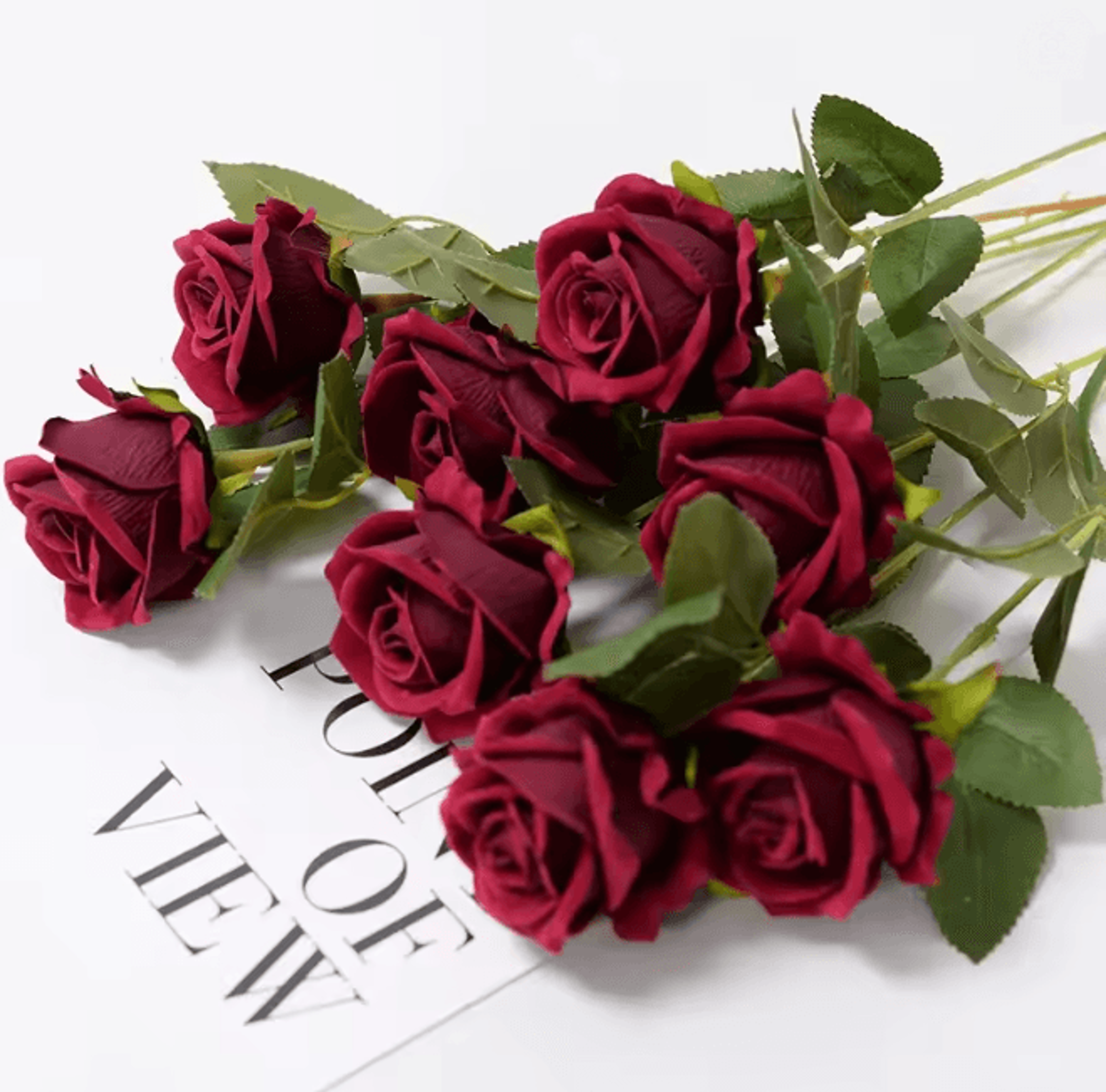 Long Stem Red Rose Artificial Flowers For Wedding And Home Decor 1