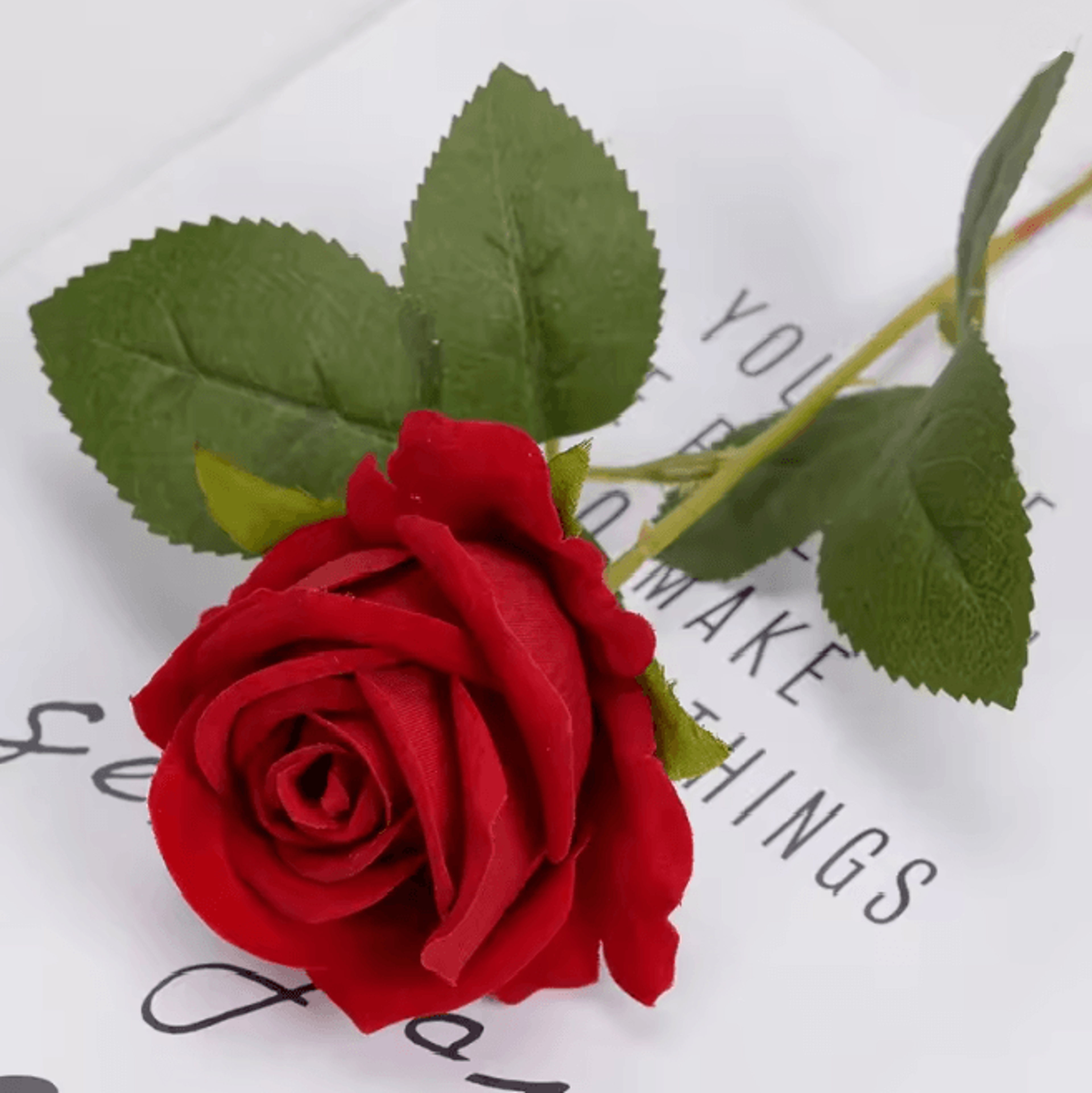 Long Stem Red Rose Artificial Flowers For Wedding And Home Decor 3