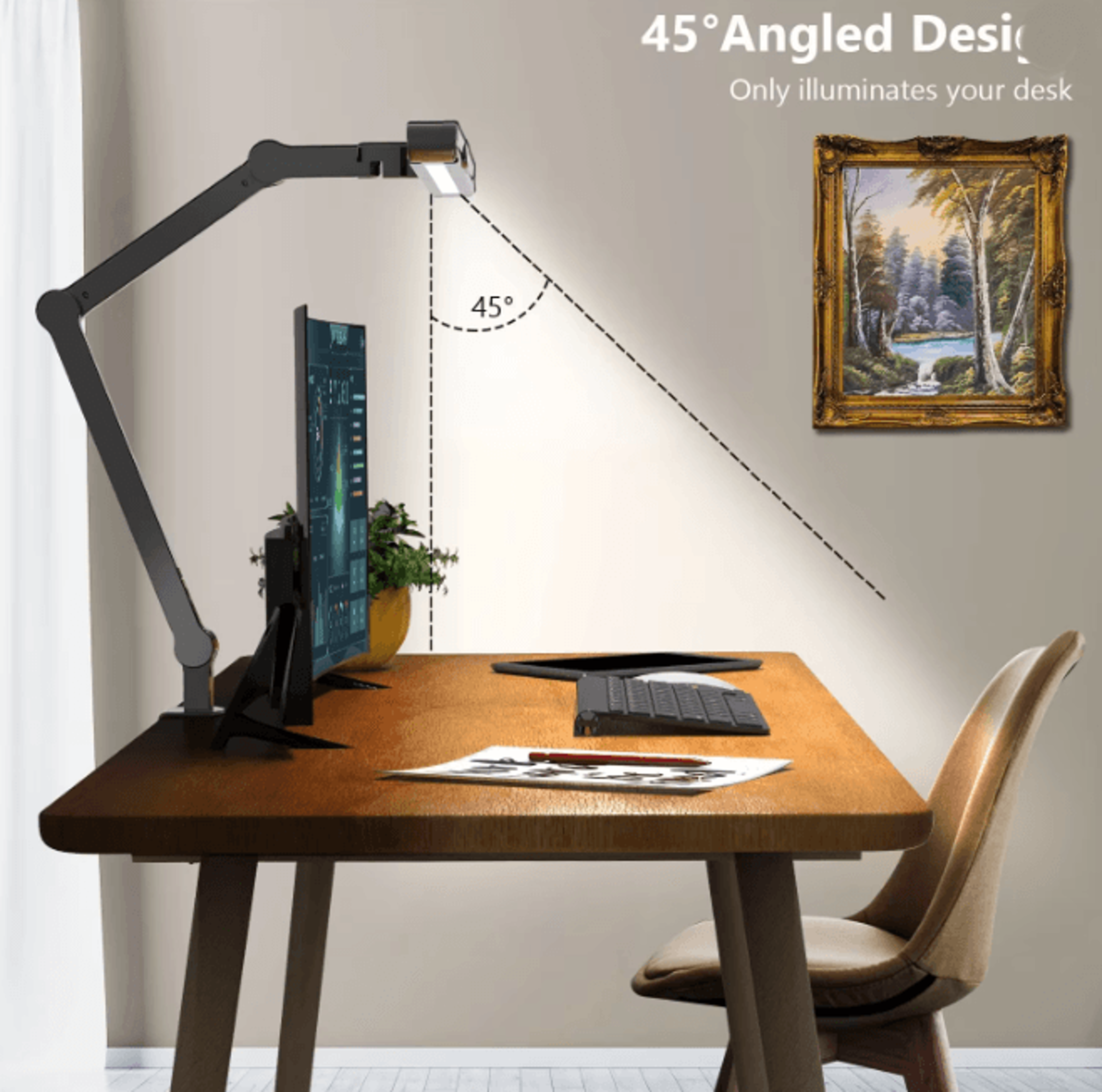 24W LED Desk Lamp With Clamp Auto Dimming Architect Light 1