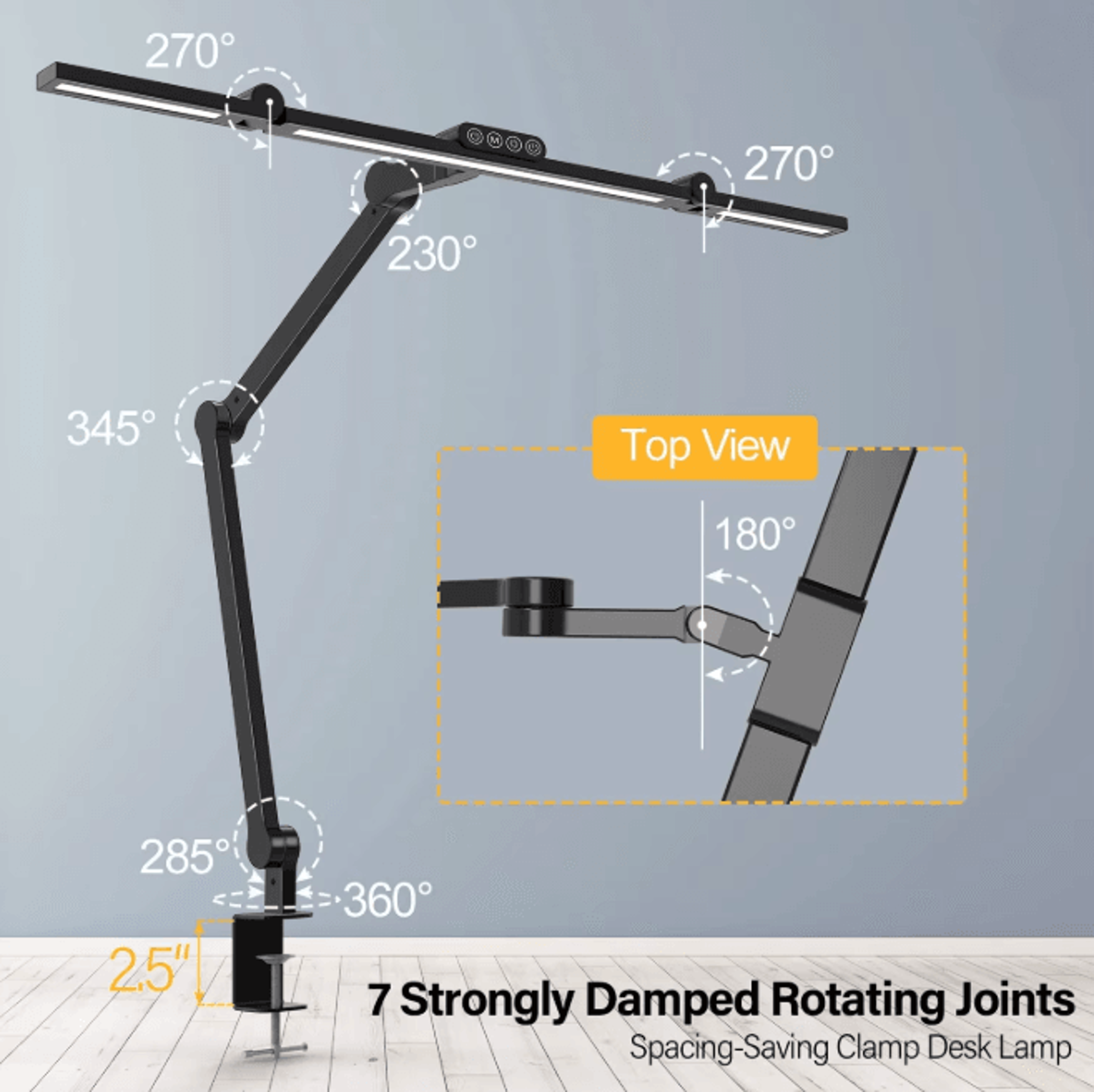 24W LED Desk Lamp With Clamp Auto Dimming Architect Light 4
