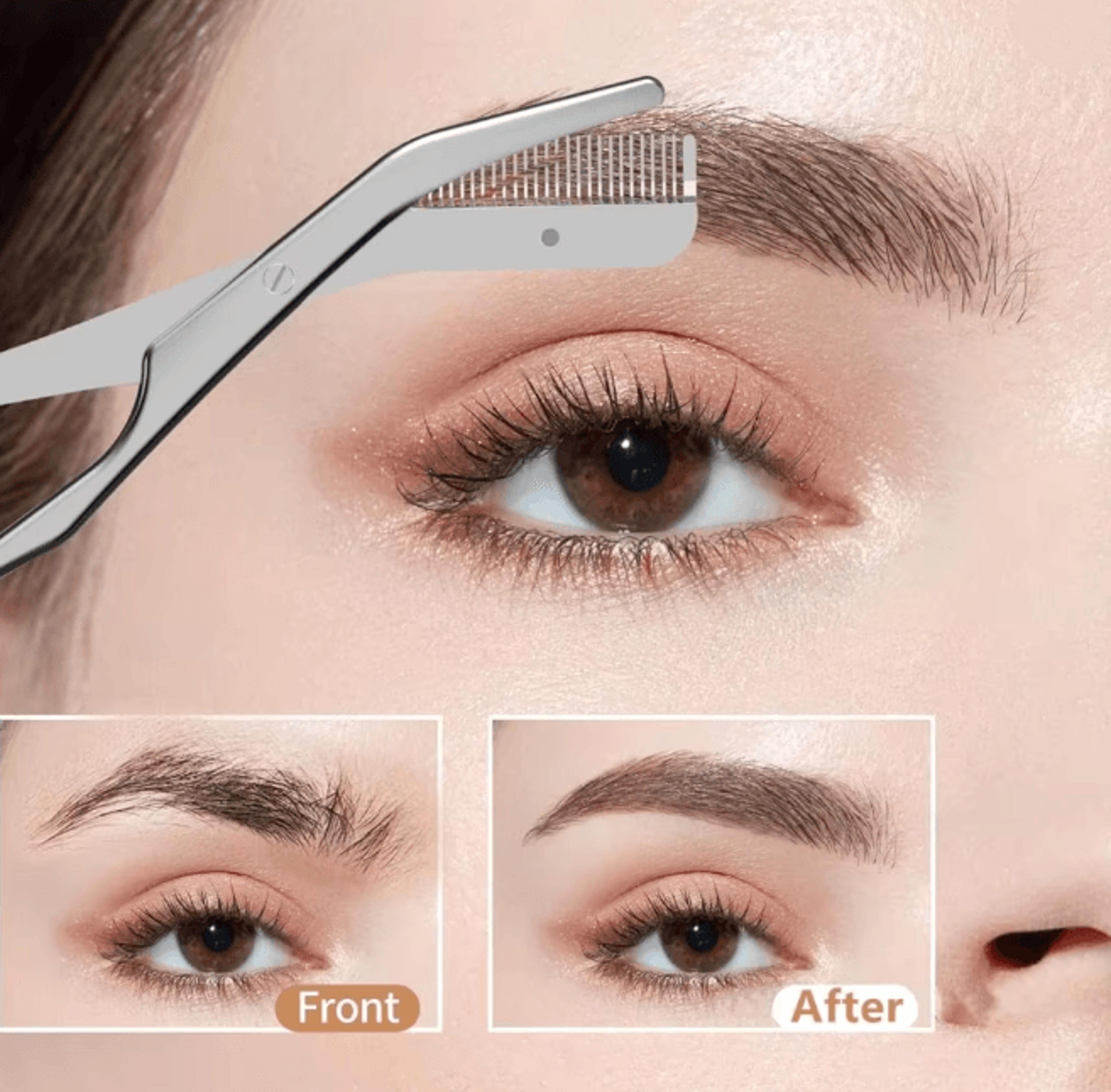 PrecisionPro Stainless Steel Eyebrow Scissors With Comb 1