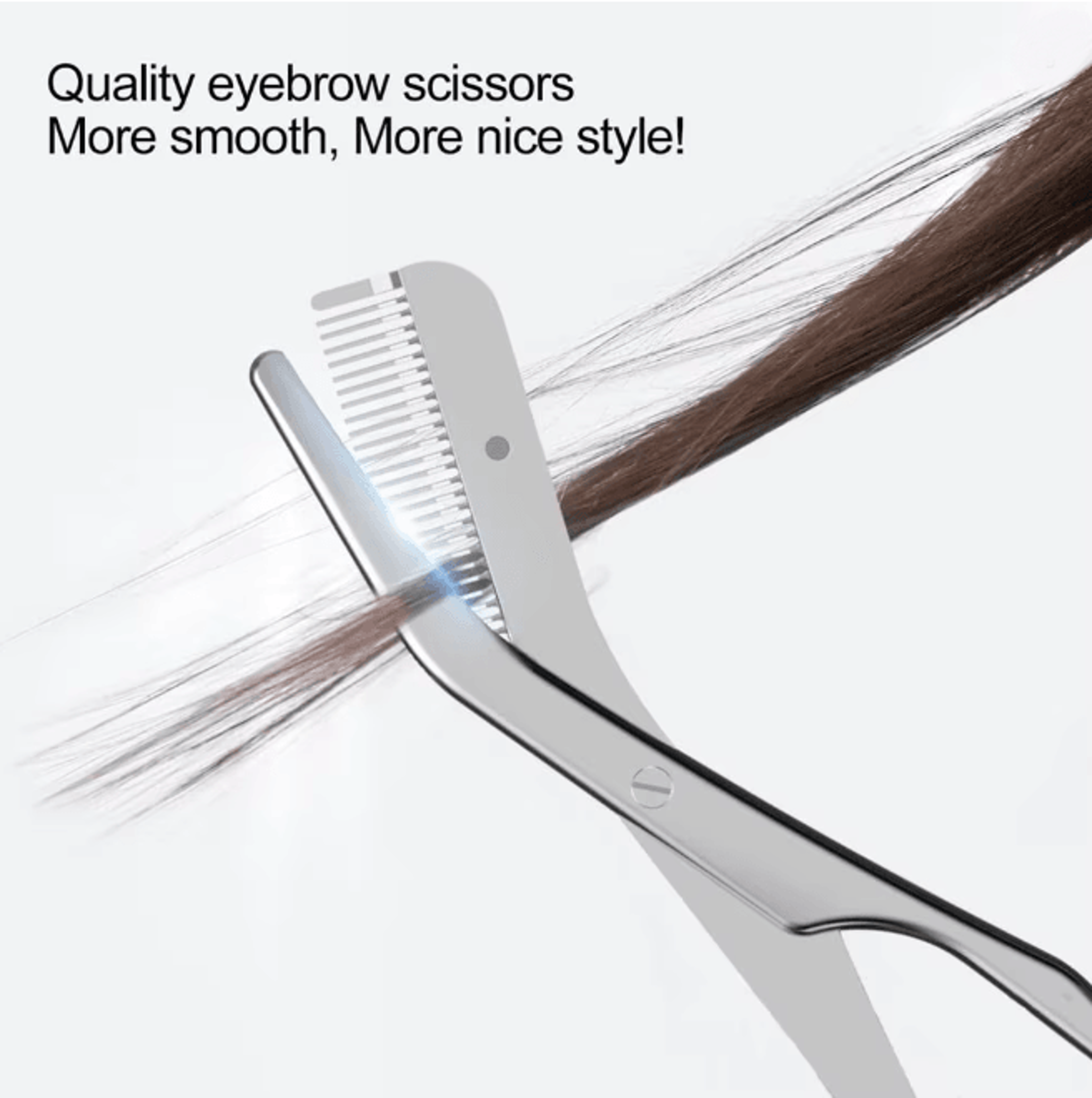 PrecisionPro Stainless Steel Eyebrow Scissors With Comb 2