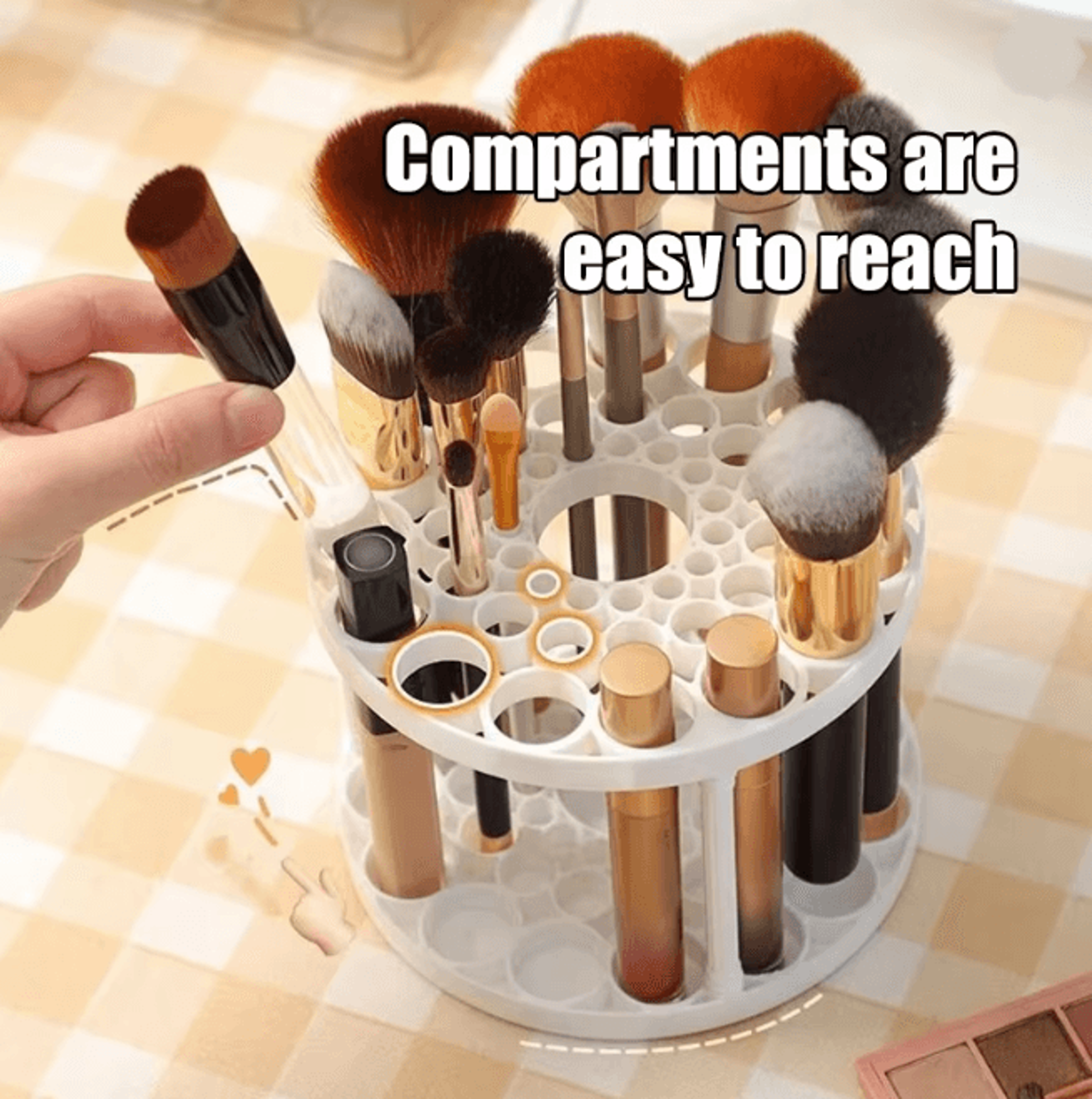 SpinStore 45 Hole Rotating Makeup Brush Organizer Stand 1