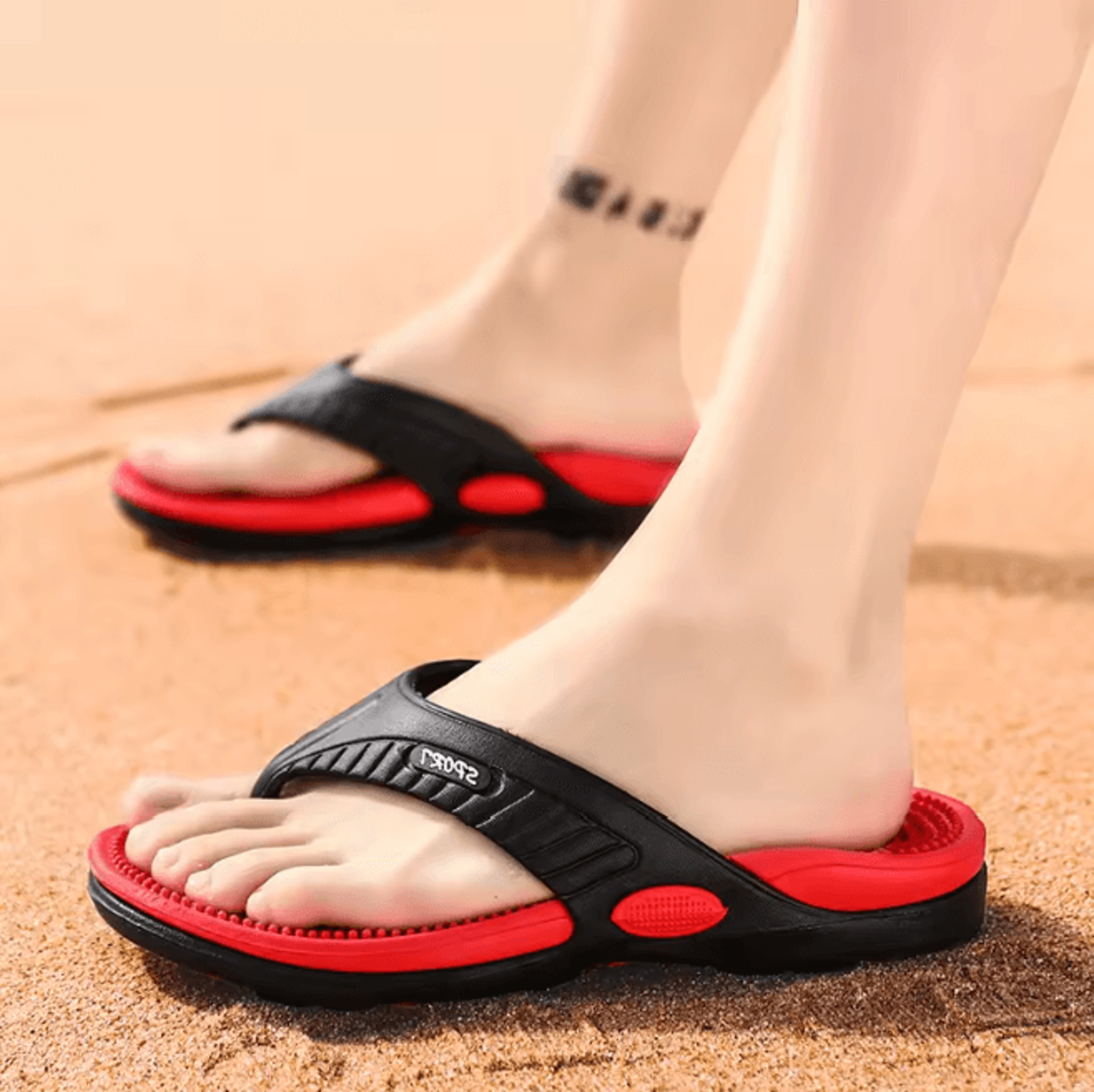 ComfortStep Mens Massage Flip Flops Anti Slip Beach Slippers 0
