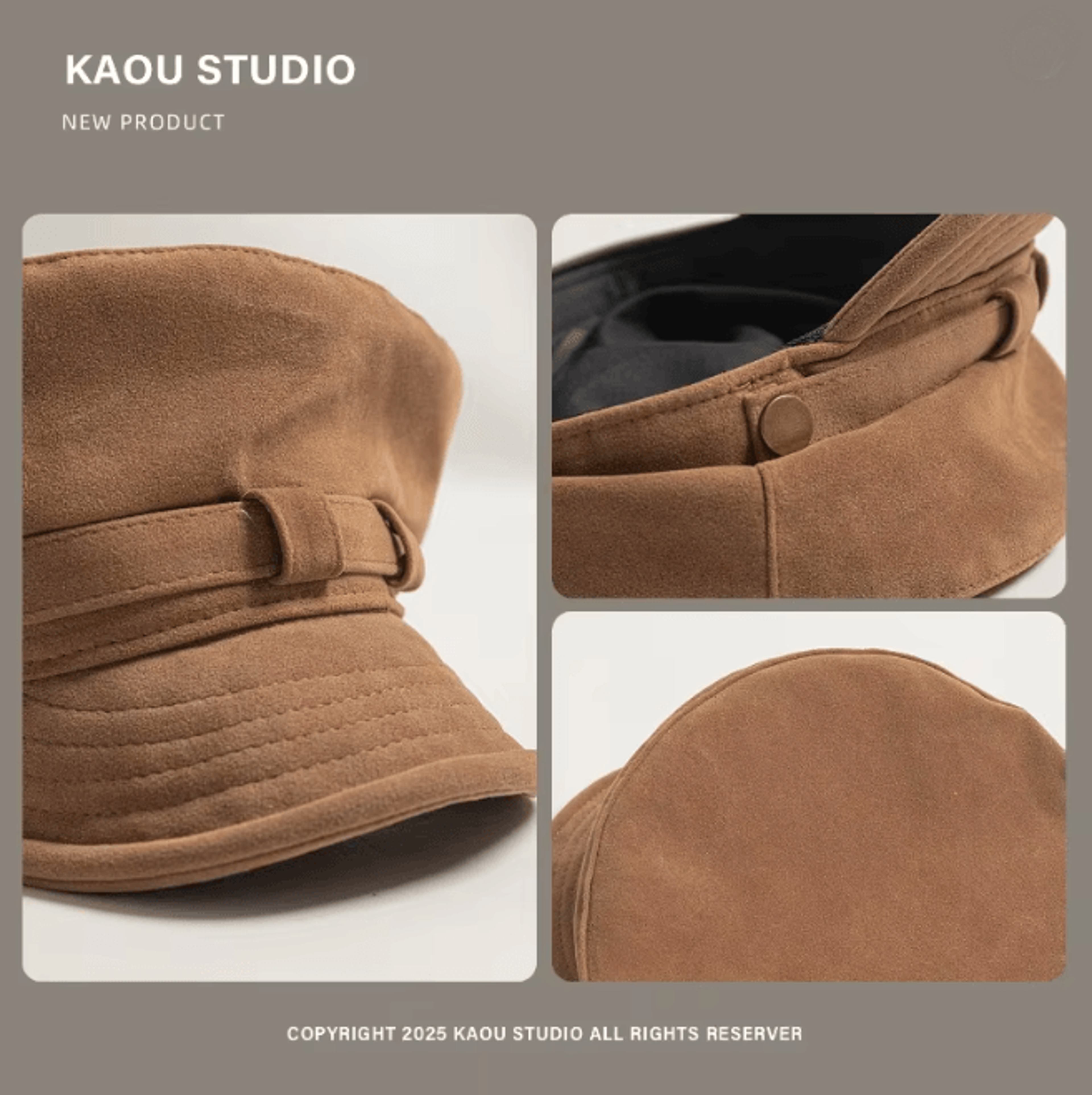 Retro Suede Newsboy Cap Vintage Flat Top Painter Hat For Men And Women 2