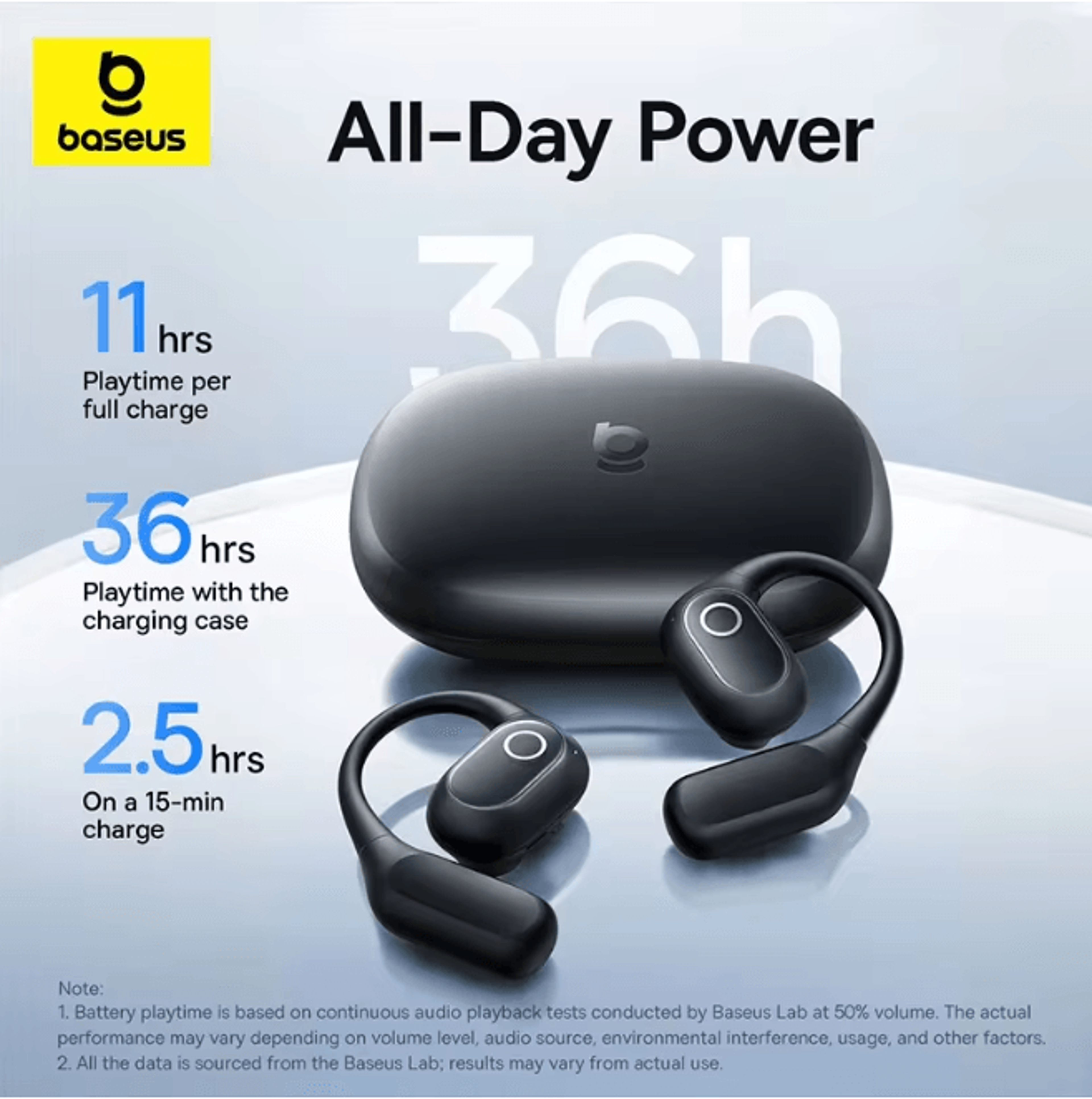 Baseus Eli 2i Fit Open Ear Wireless Sports Earbuds With Ear Hooks 3