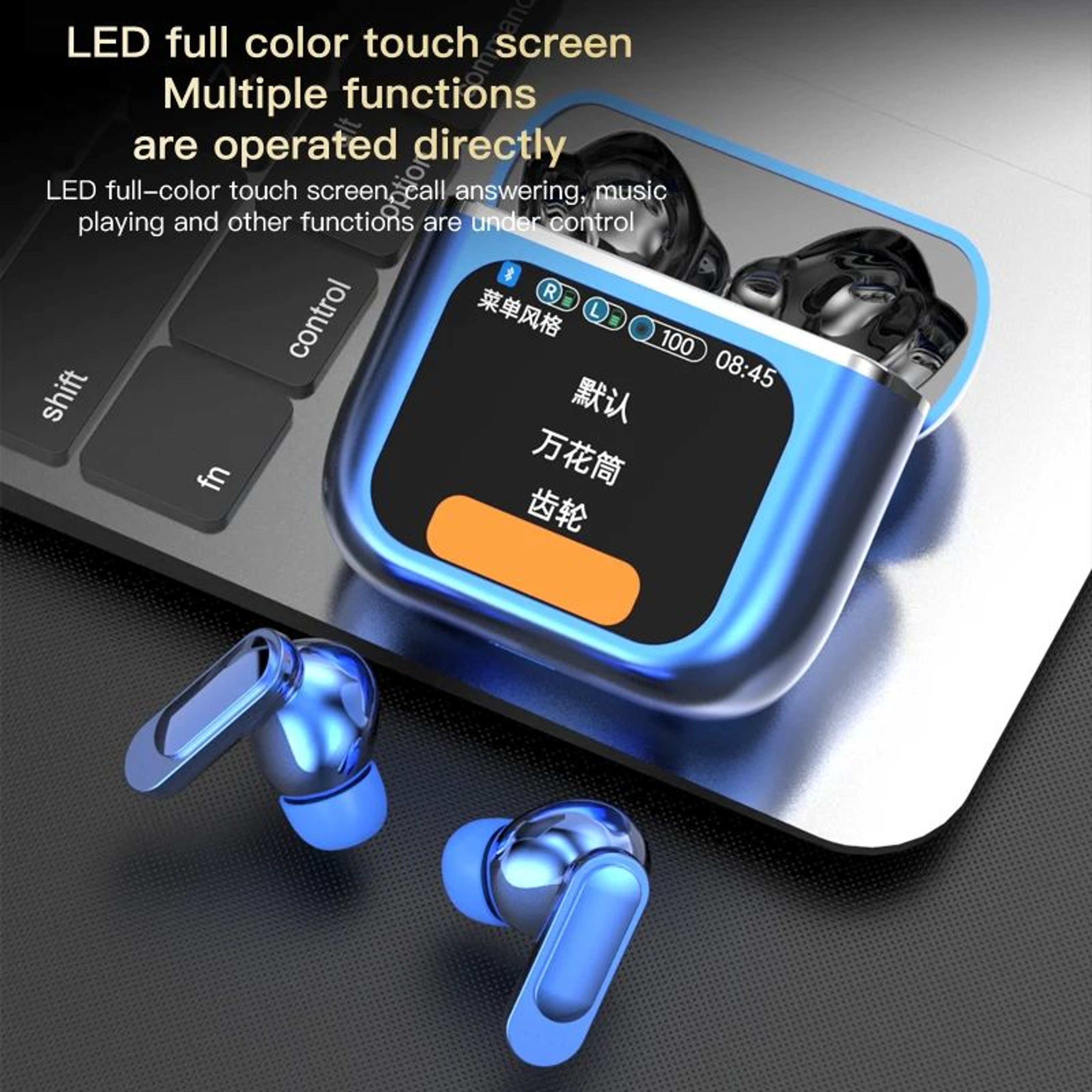 Smart Touch ANC Wireless Earbuds Bluetooth Noise Cancelling Headphones 4