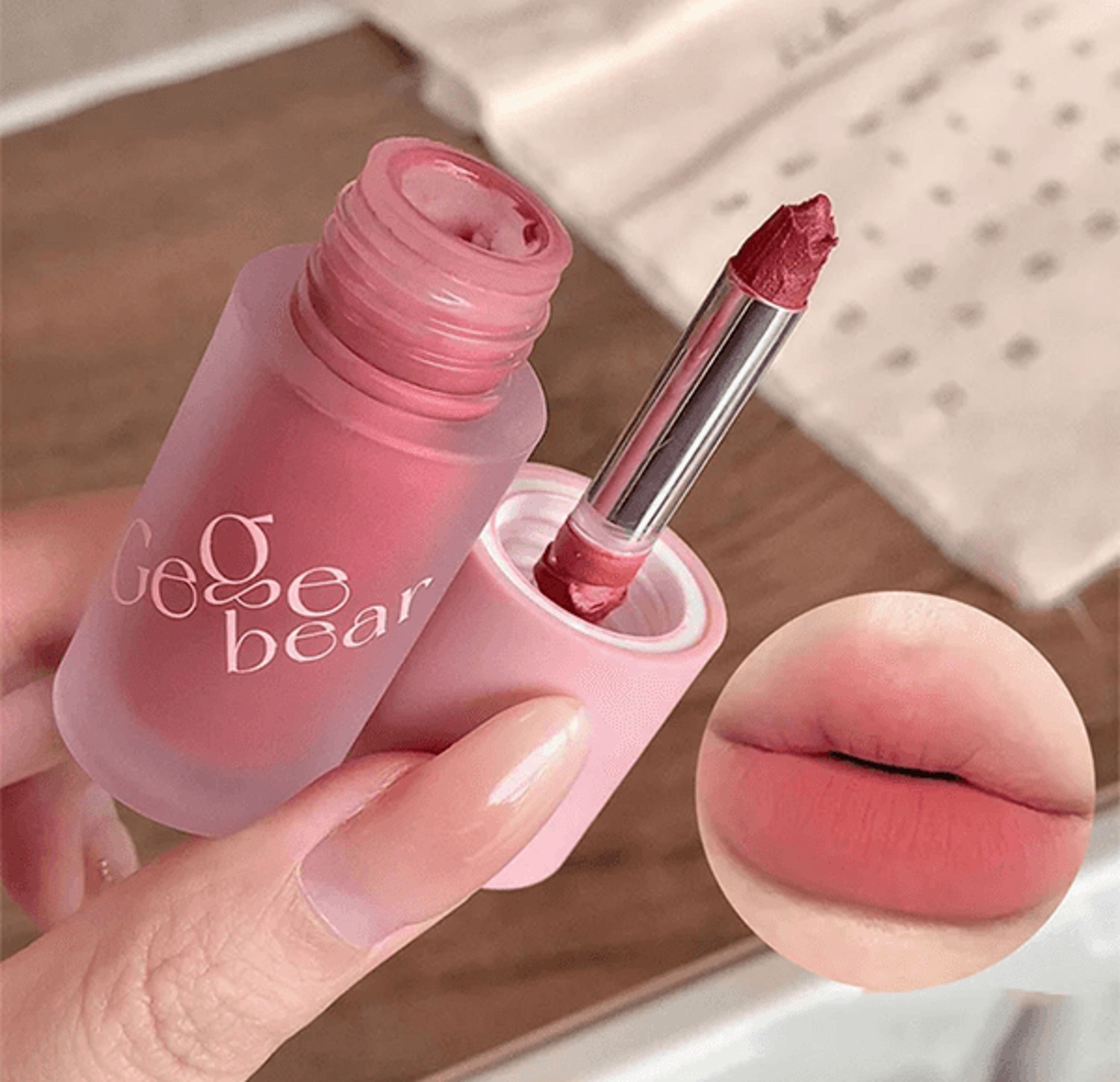 Gege Bear Multi Use Cream Blush And Velvet Matte Lip Glaze 2